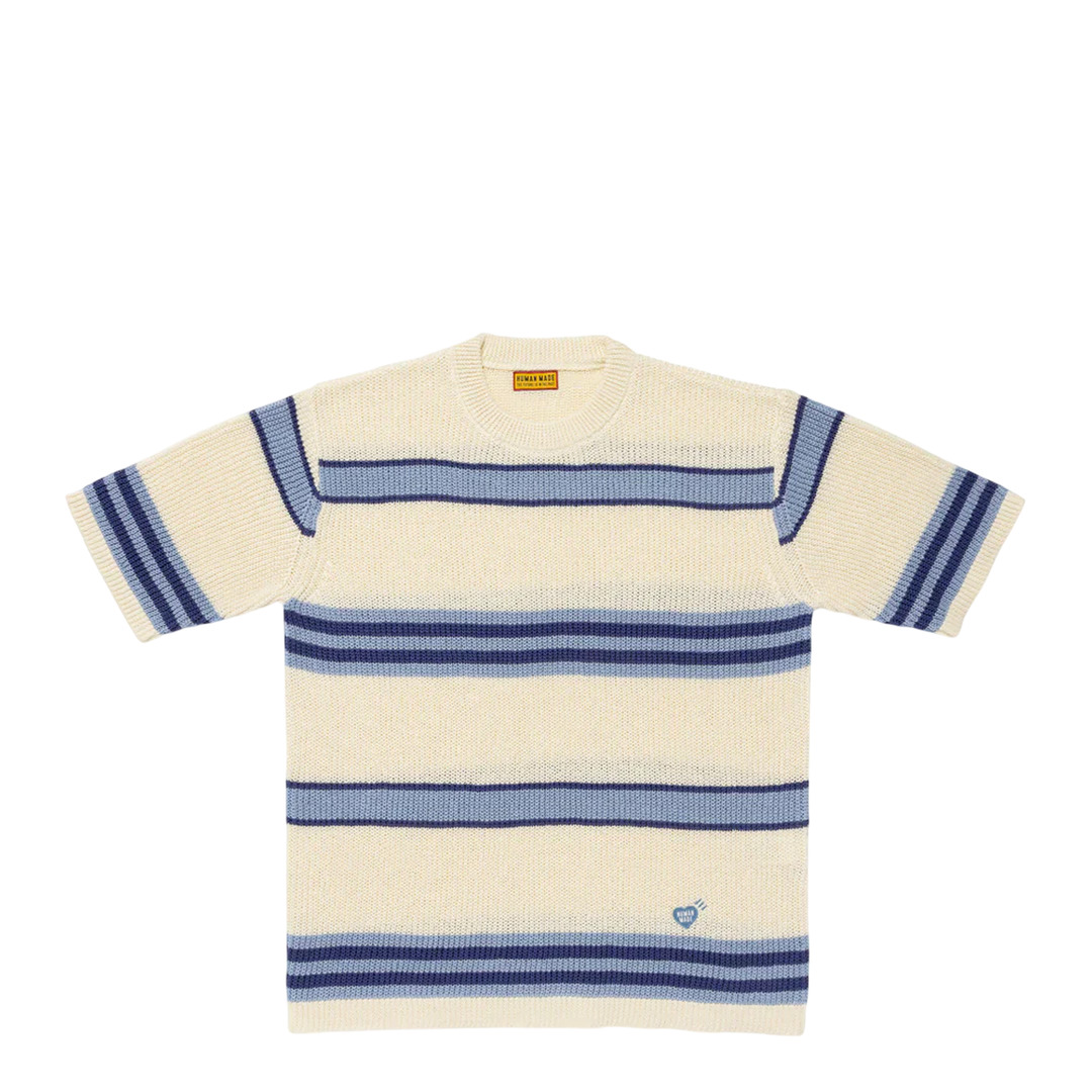 Striped Short Sleeve Knit Top - 3