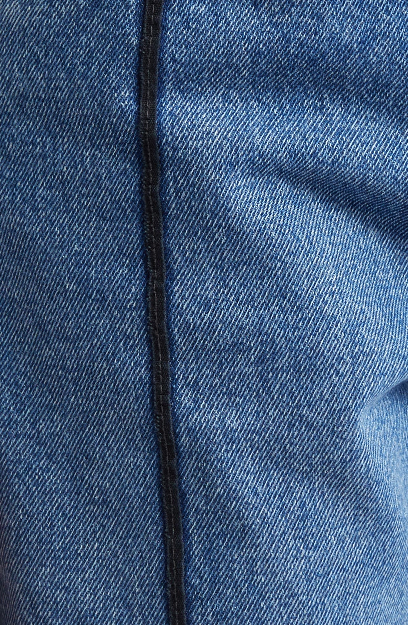 MM6 Maison Margiela Contrast Seam Straight Leg Jeans in Medium Blue at Nordstrom - 7