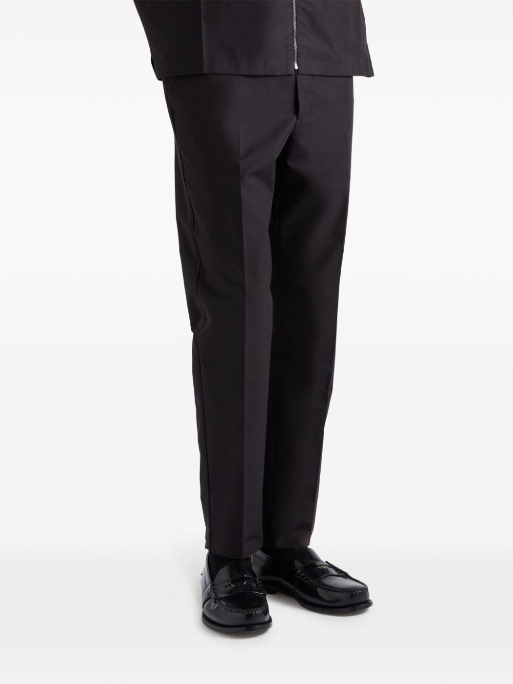 triangle-logo cotton trousers - 4