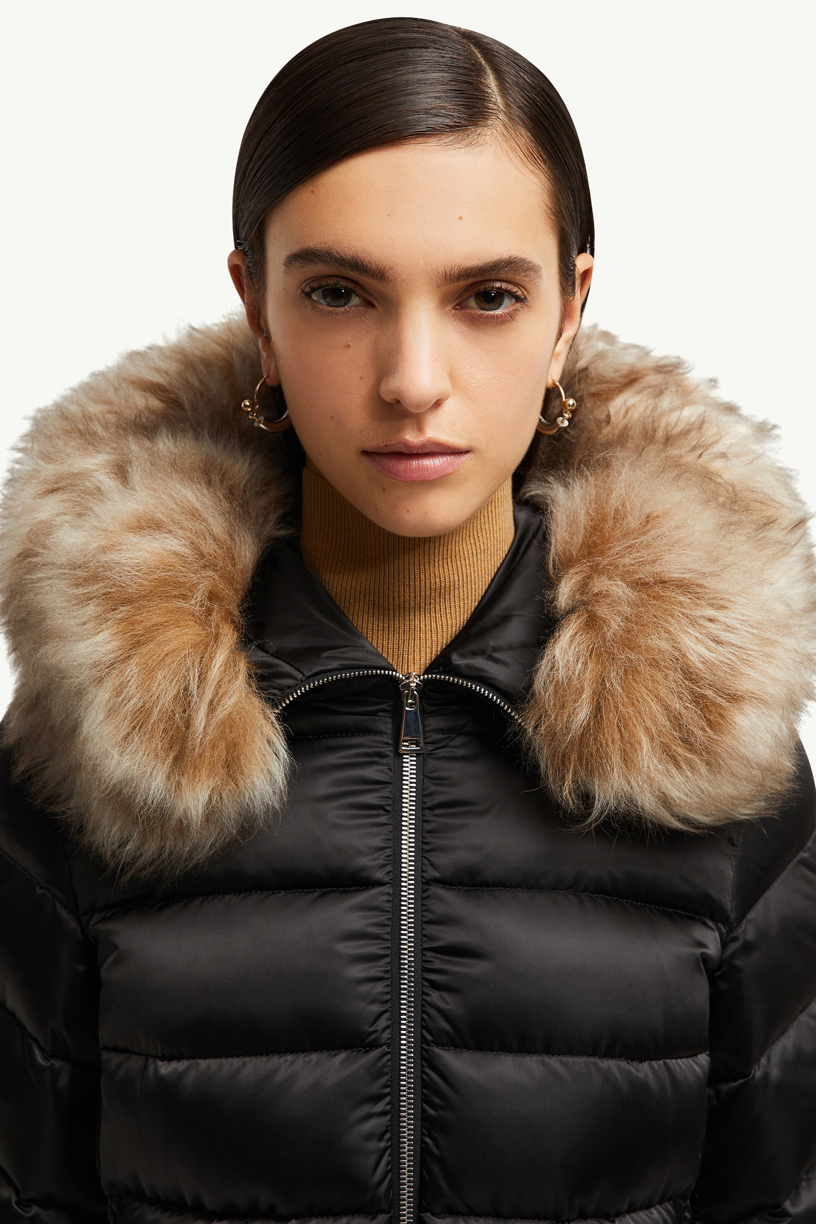Leersie Hooded Shearling-Trimmed Long Down Jacket - 4