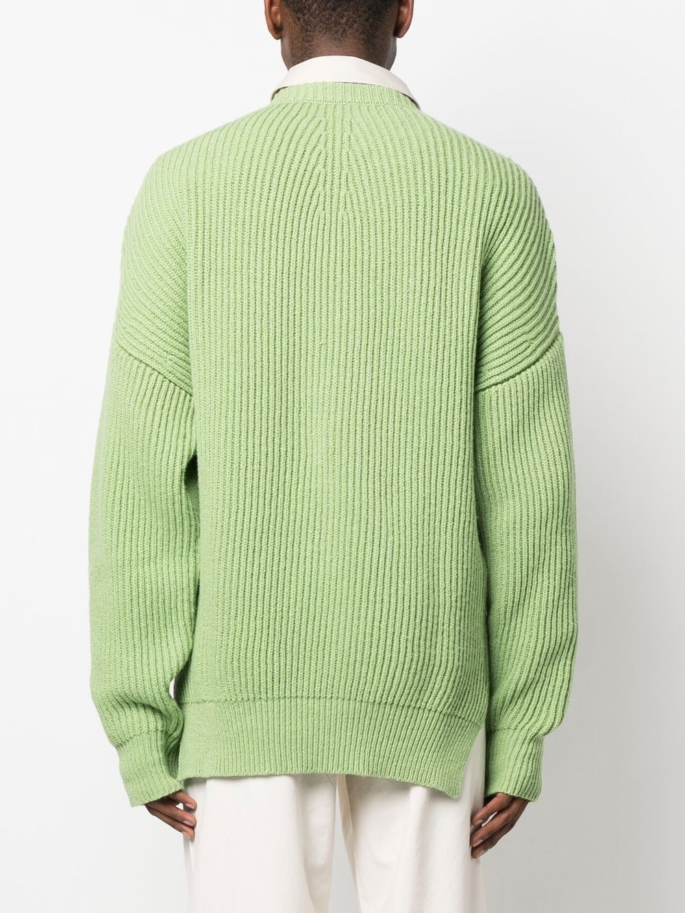 ribbed-knit wool-cotton sweater - 4