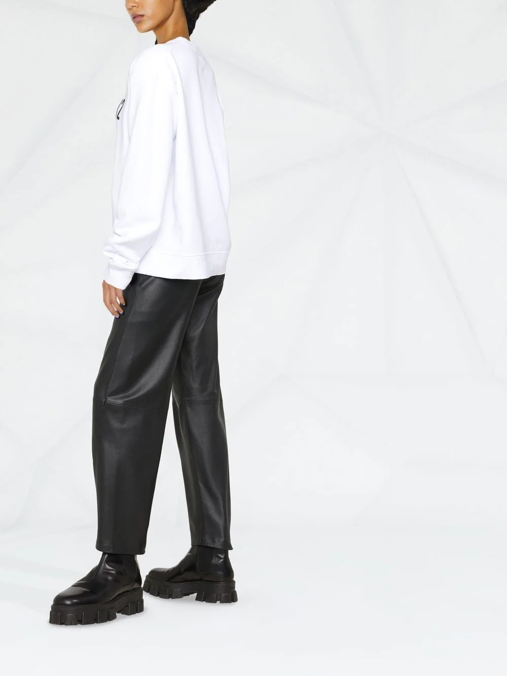 logo-print cotton sweatshirt - 4