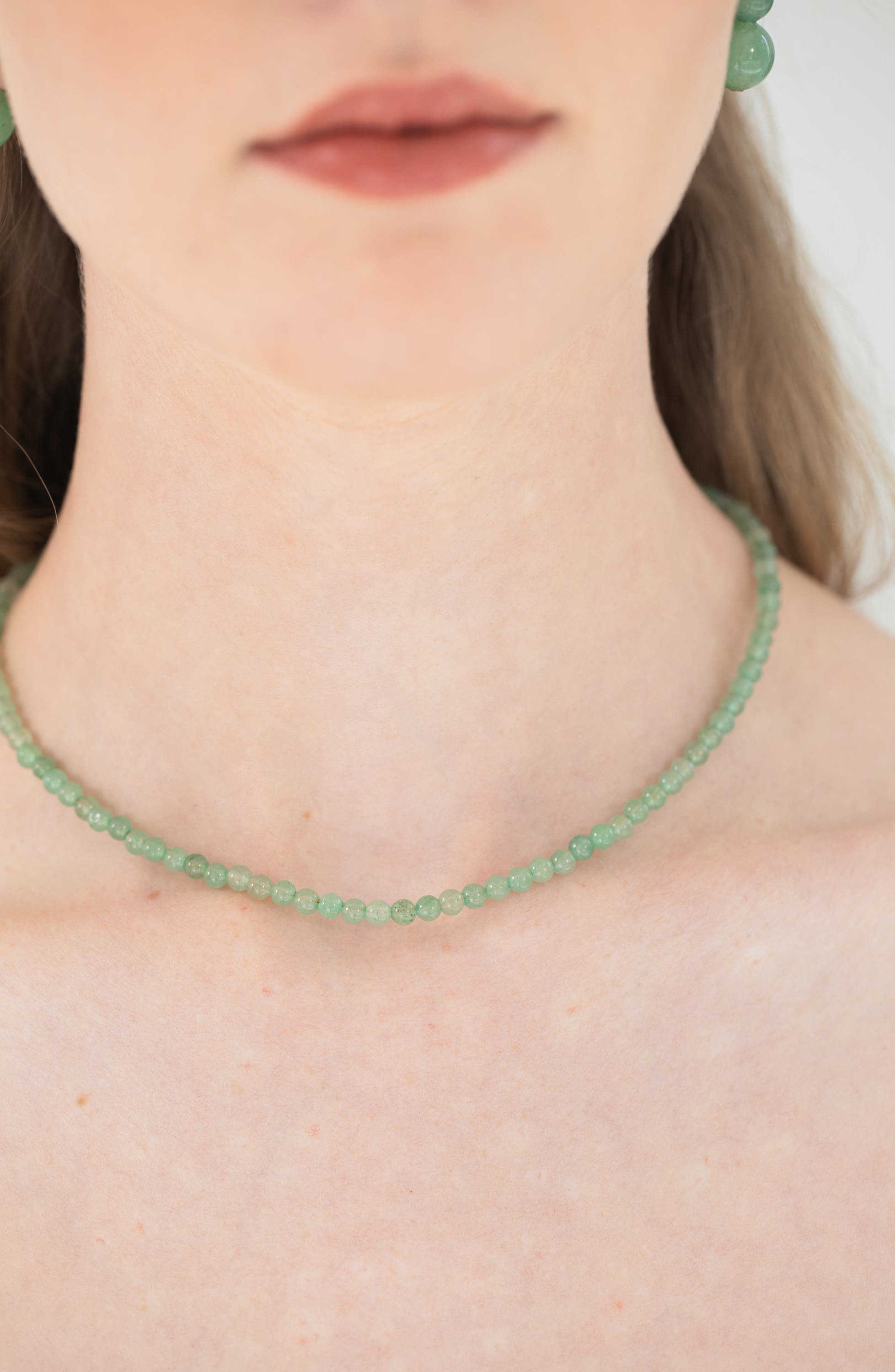 Jennifer Behr Ersa Semiprecious Stone Necklace in Aventurine at Nordstrom - 2