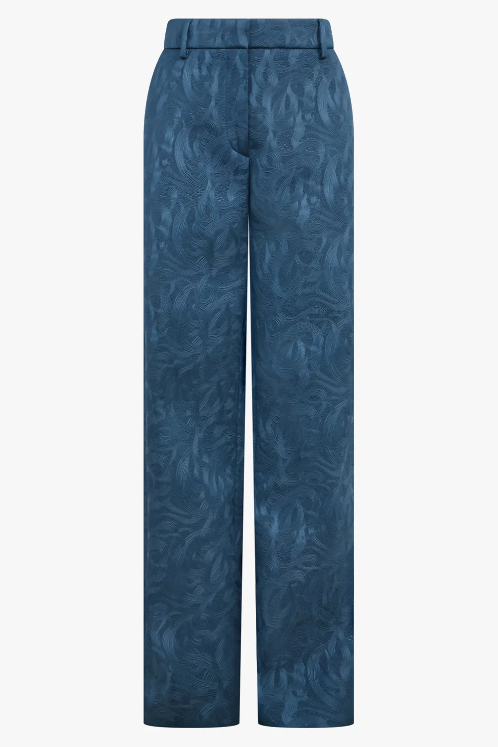PAXY EMBOSSED SWIRL STRAIGHT LEG PANT | PETROL BLUE - 1