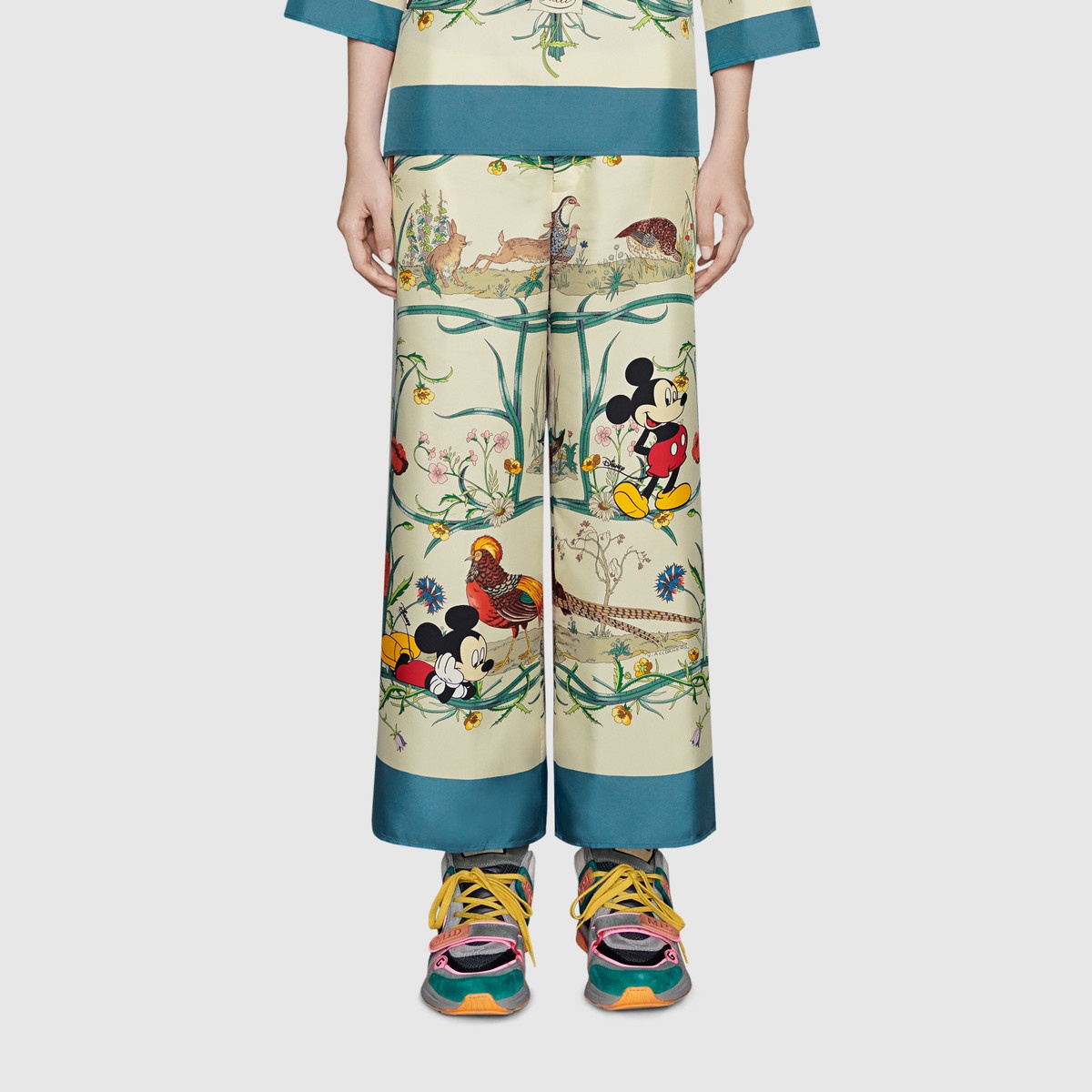 Disney x Gucci silk pajama pant - 3