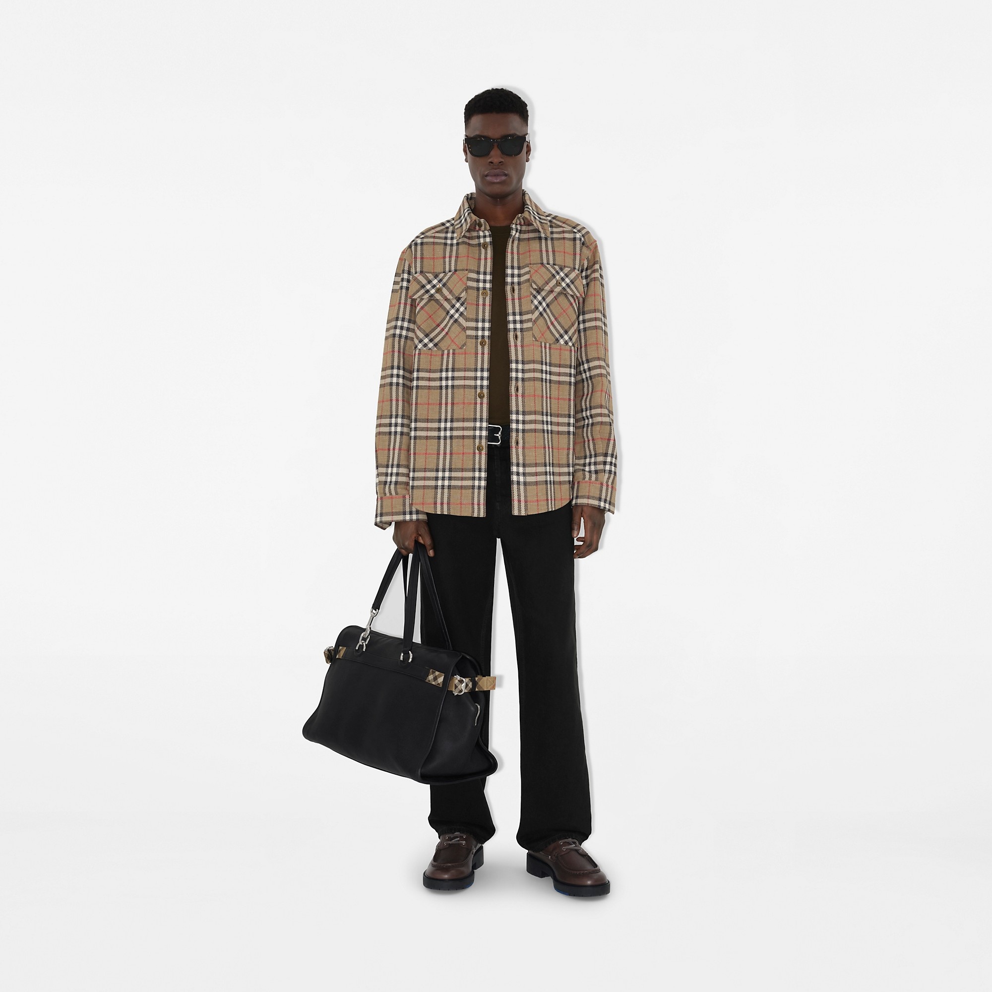Oversized Fit Check Cotton Linen Shirt - 2