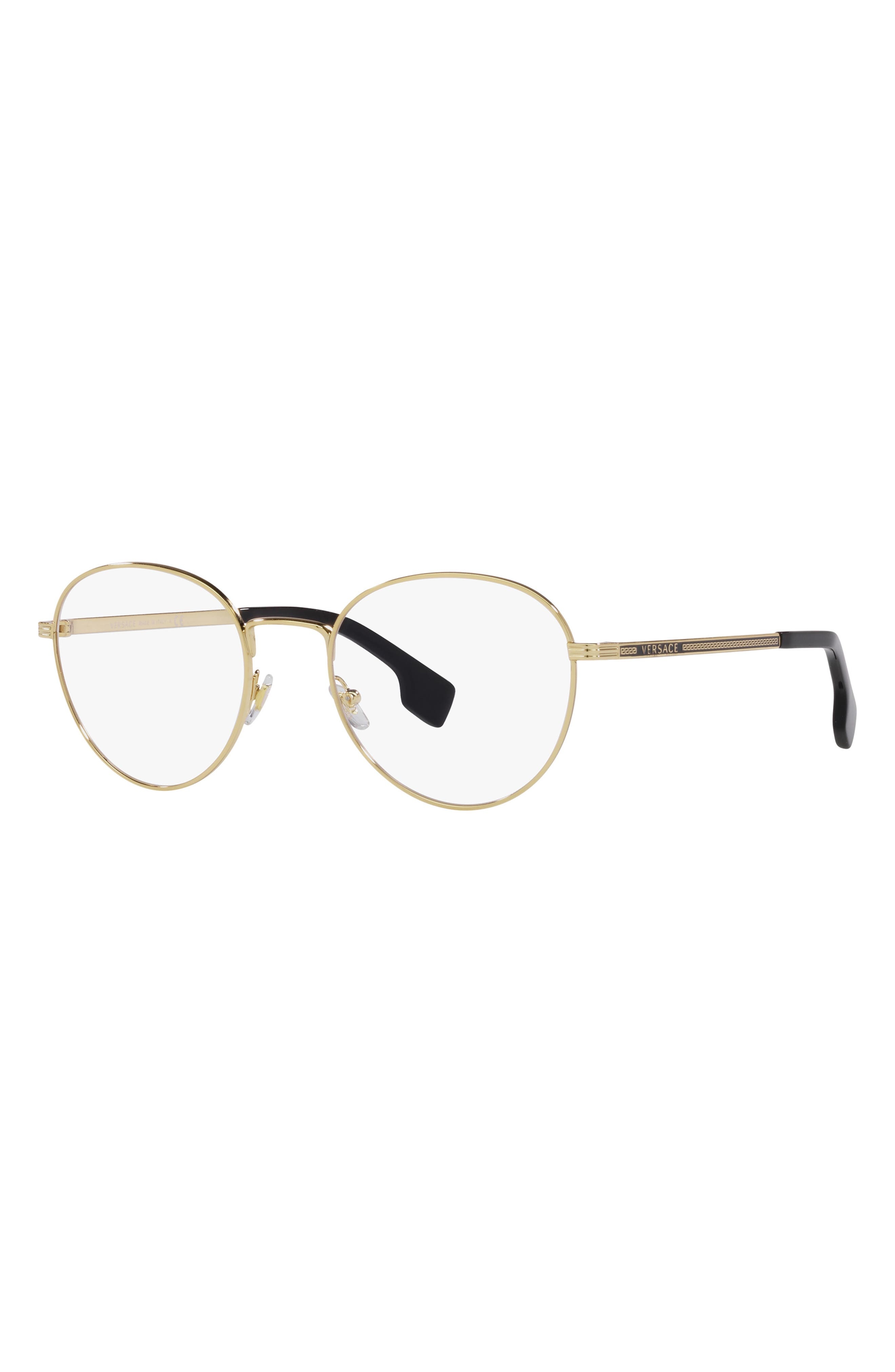 Versace 53mm Round Optical Glasses in Gold at Nordstrom - 2