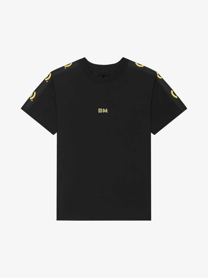CLASSIC-FIT T-SHIRT IN JERSEY WITH (B). PRINTED GIVENCHY BANDS 1