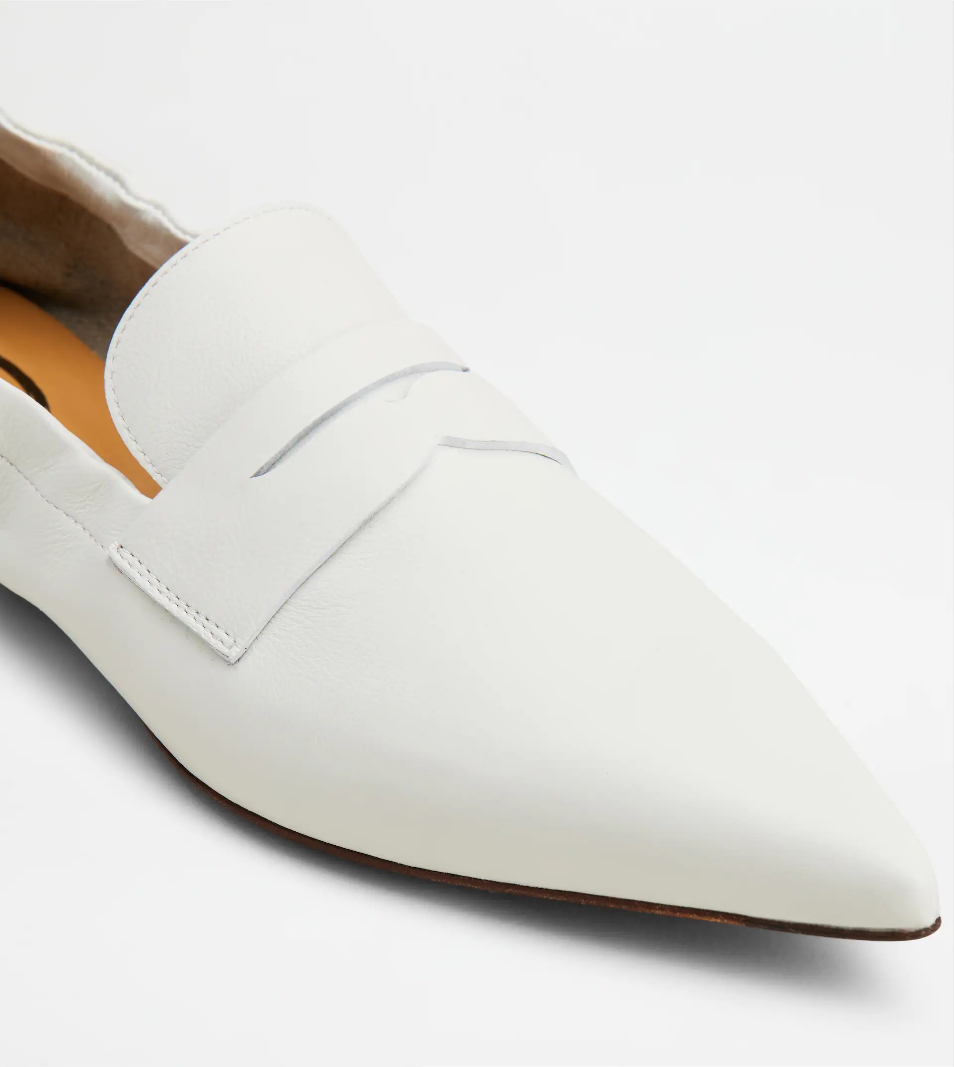 LOAFERS IN LEATHER - WHITE - 5