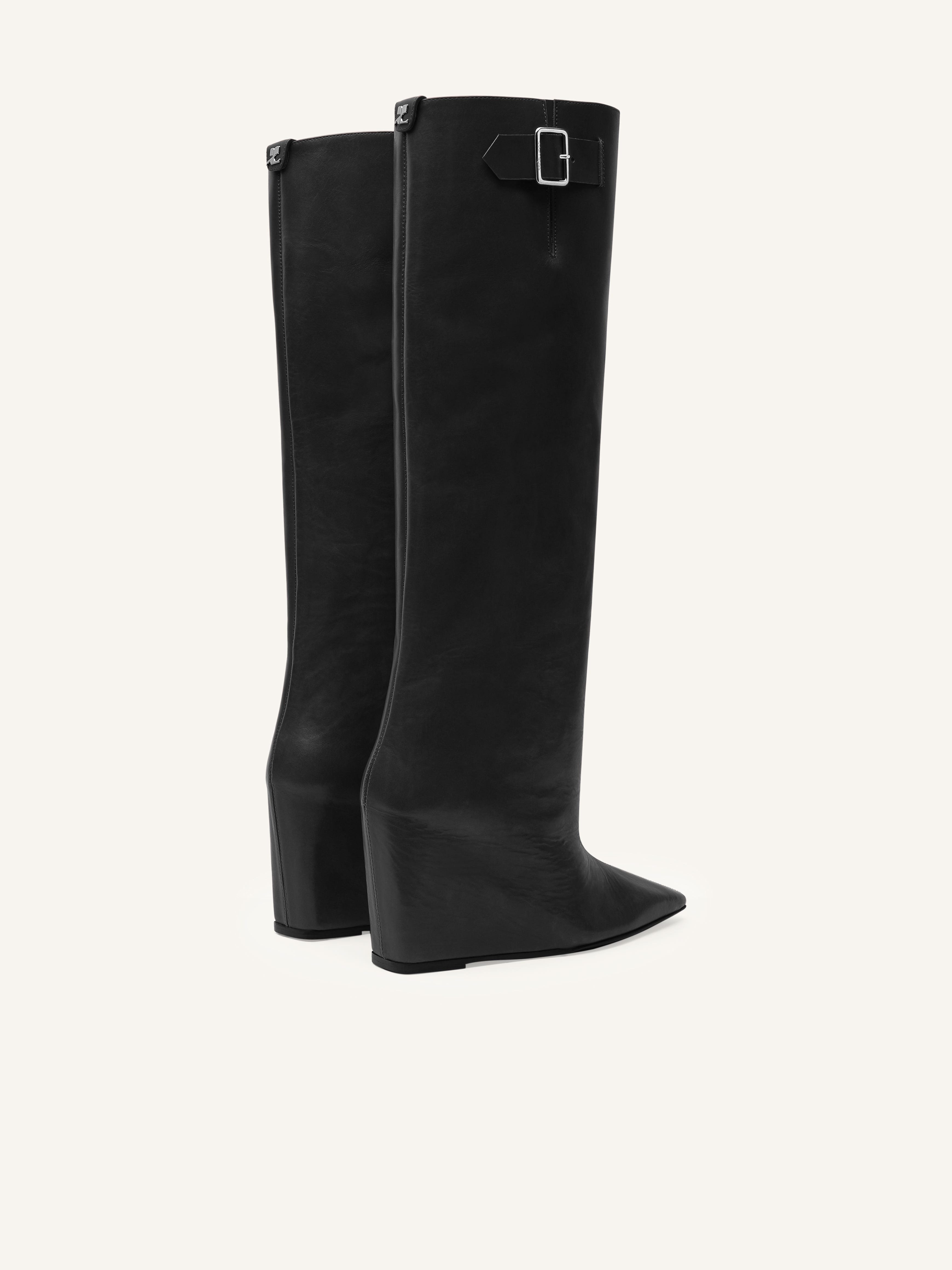 ASTRO WEDGED LEATHER BOOTS - 3