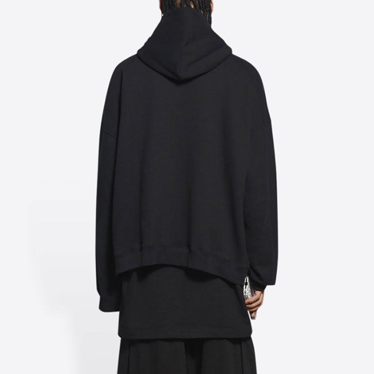 Balenciaga Est. 1917 College Logo Print Hoodie Wide Fit 'Black' 674986TLV901076 - 4
