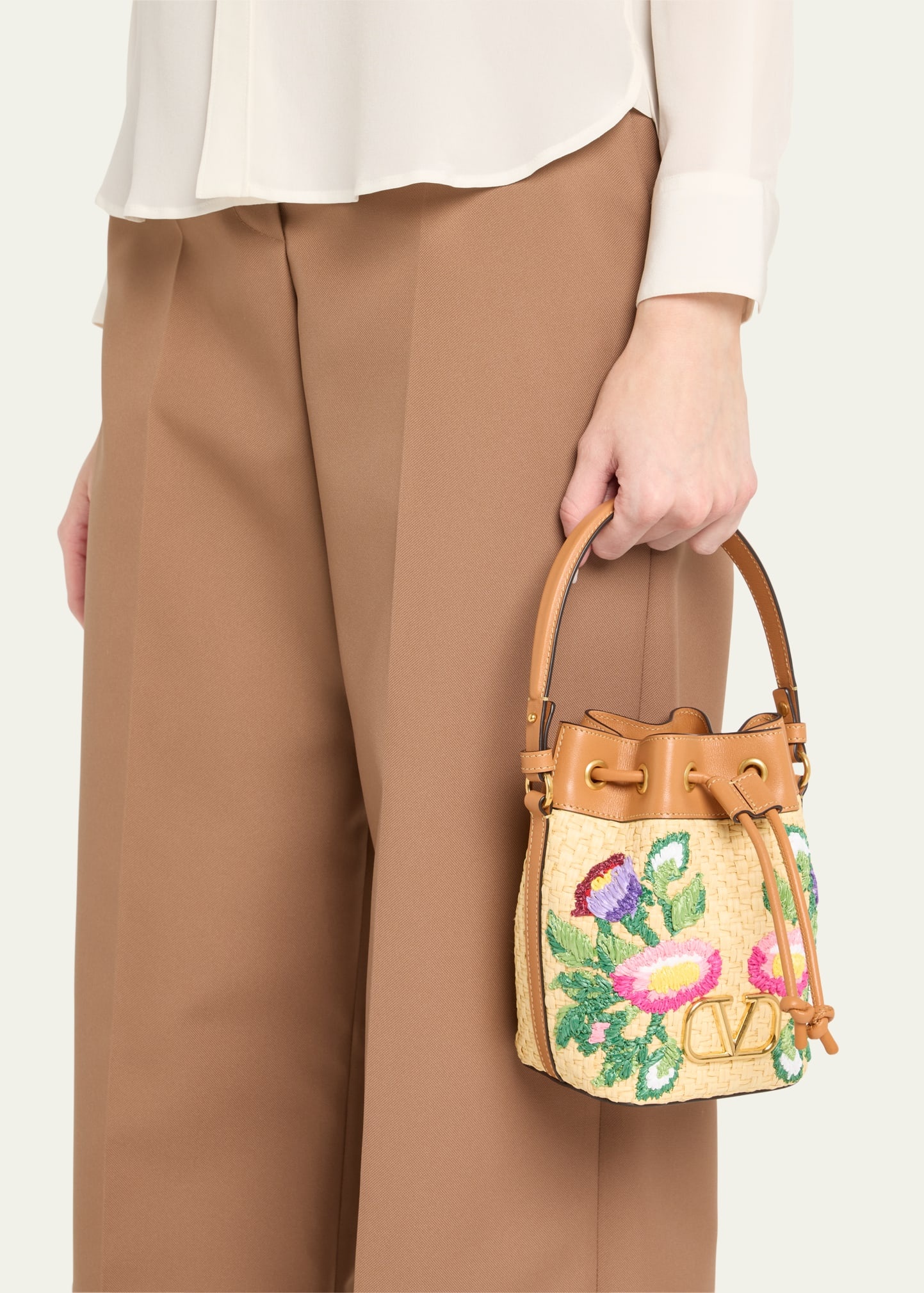 VLOGO Signature Mini Drawstring Flower Bucket Bag - 2