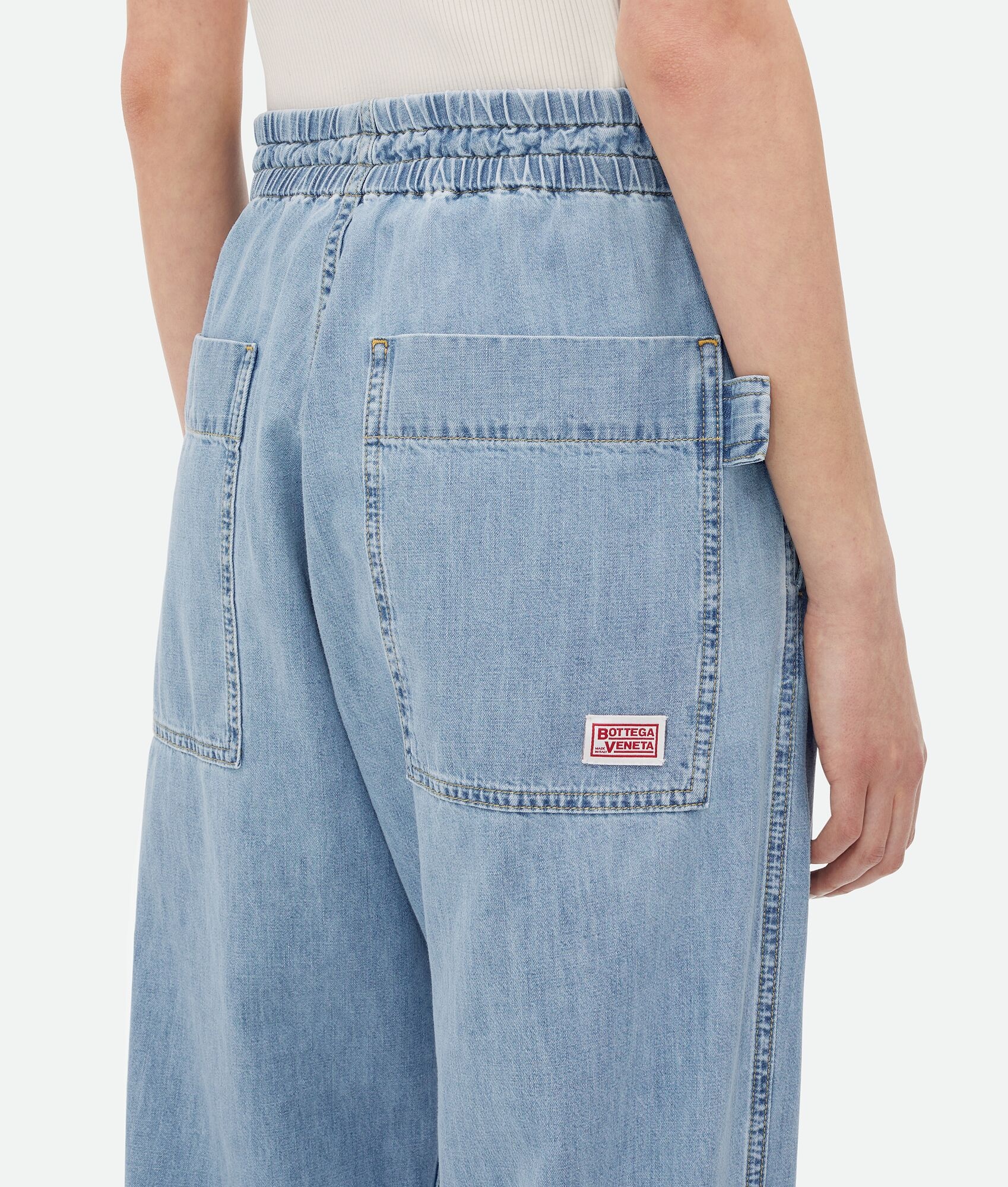 Light Bleached Elasticated Denim - 4