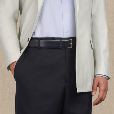 Santoni Reversible and adjustable black and blue leather belt outlook