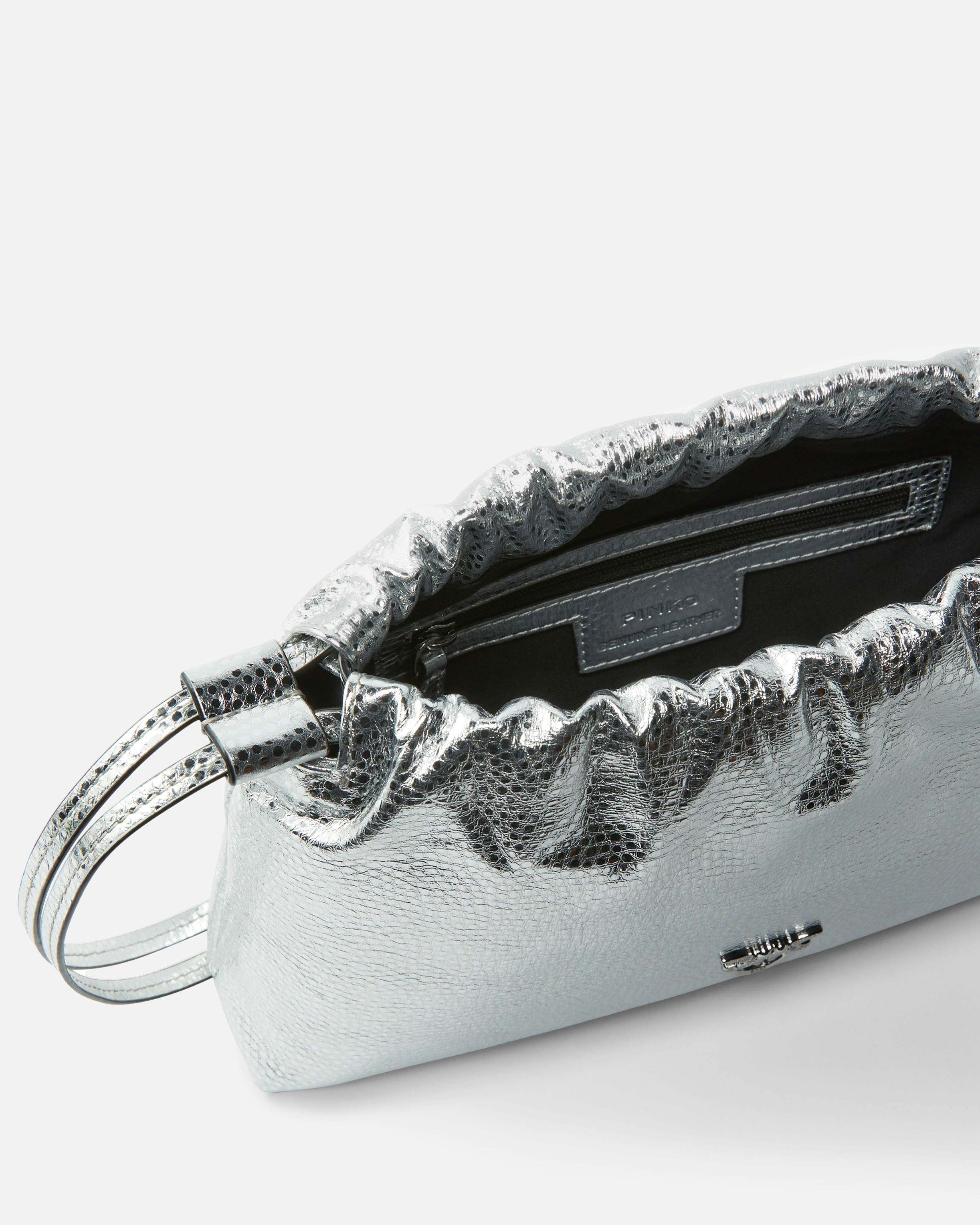 LAMINATED MINI CLUTCH WITH BRAIDED HANDLE - 4
