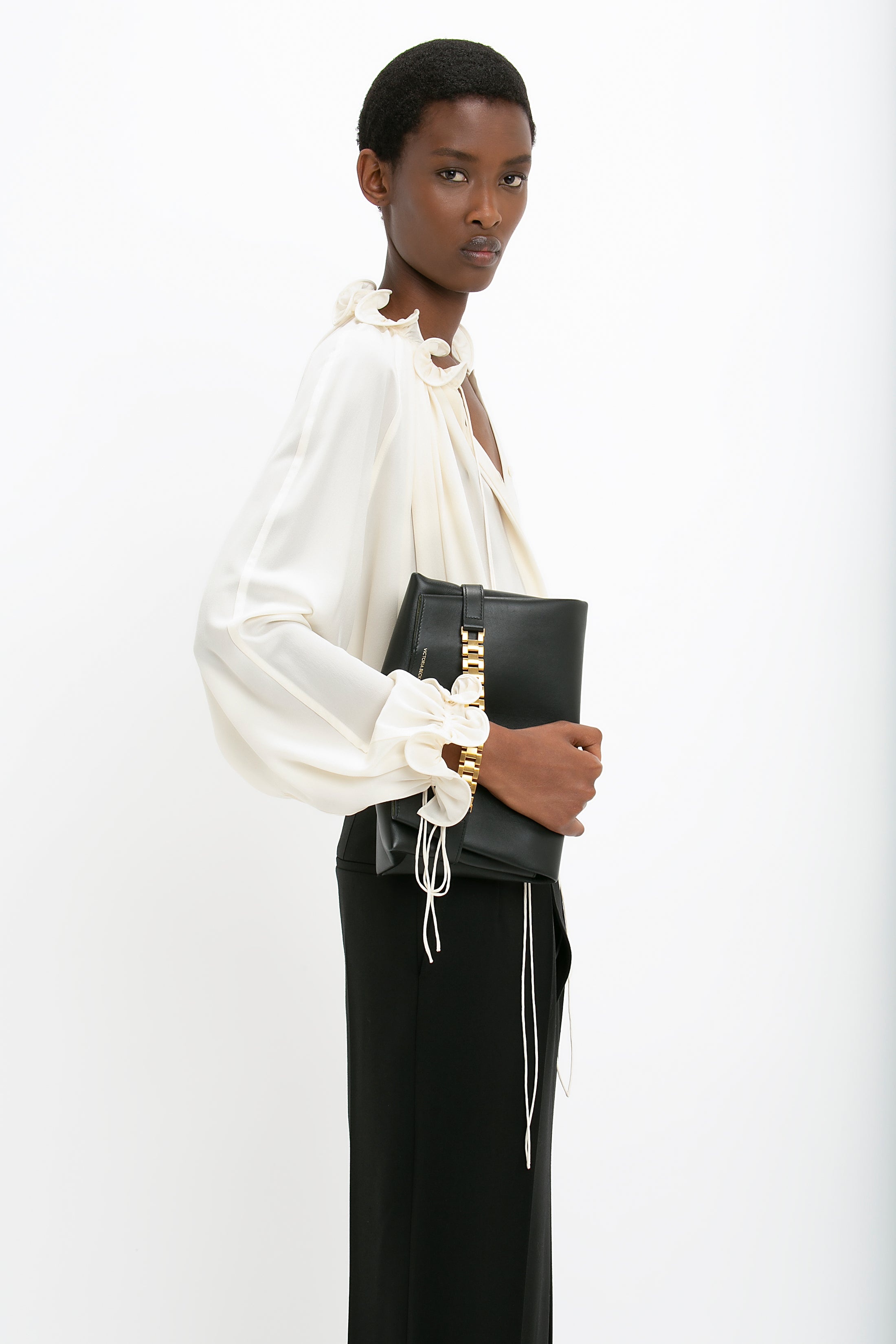 Ruched Detail Blouse In Vanilla - 9