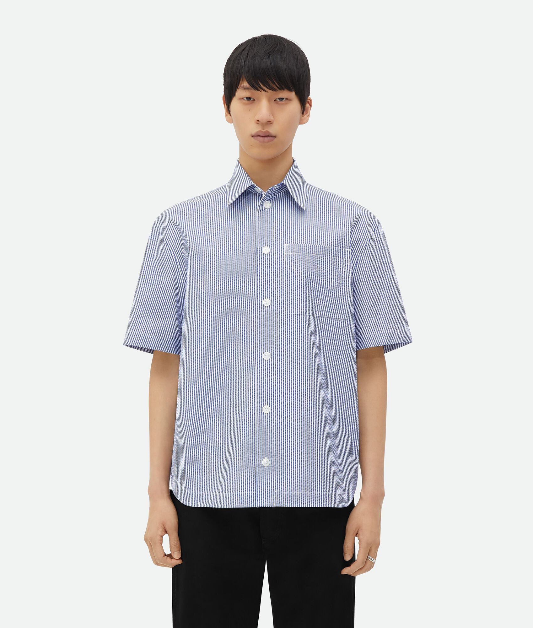 Relaxed Fit Short-Sleeved Nylon Shirt - 1