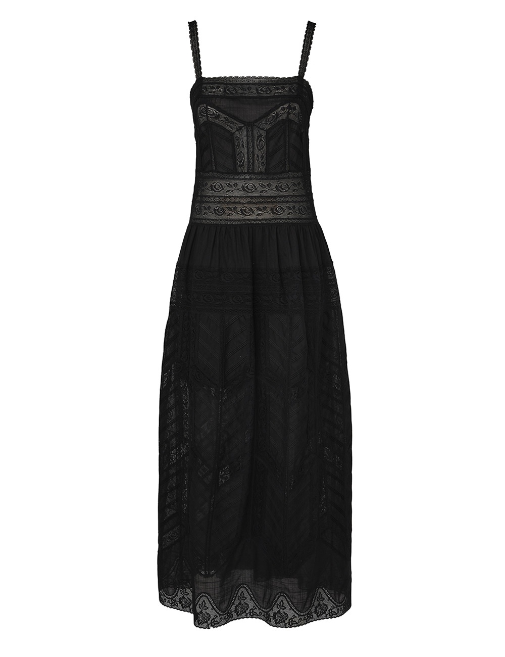 【関税込み】ZIMMERMANN ブラック Halliday スリップドレス Zimmermann Halliday Lace Trim Slip Dress - Black | Editorialist