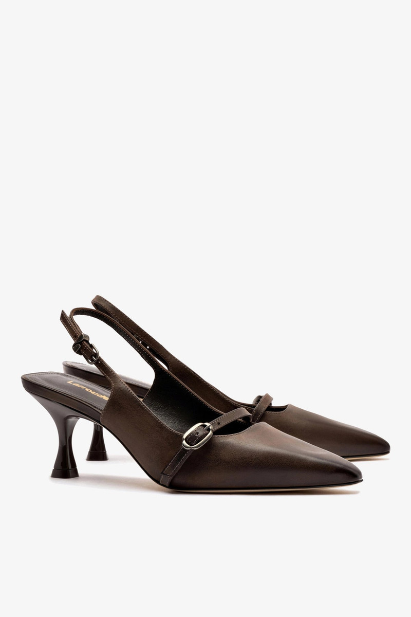 Ines Pump In Brown Shadow Leather 3
