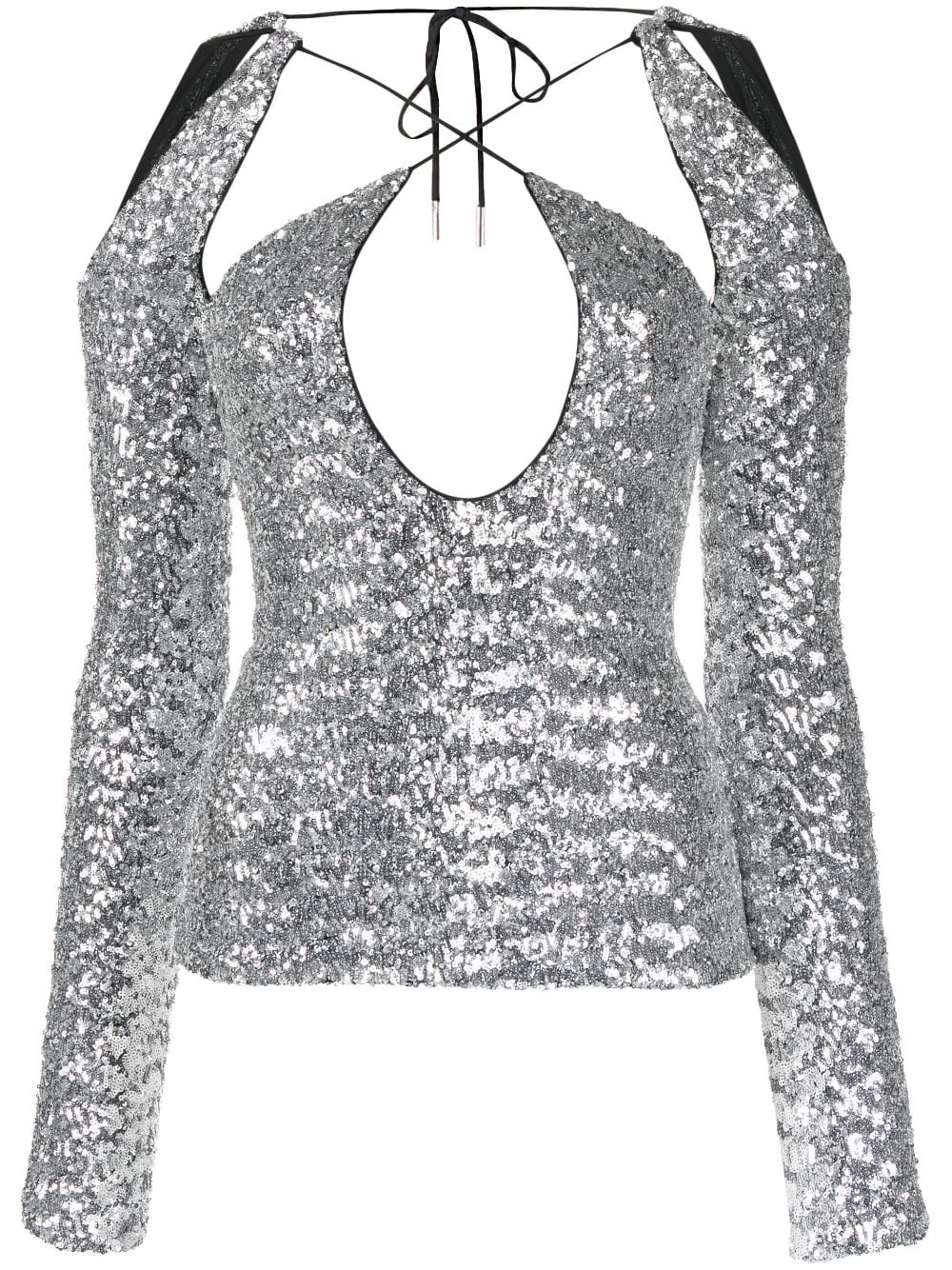 Zane sequinned cut-out top - 1