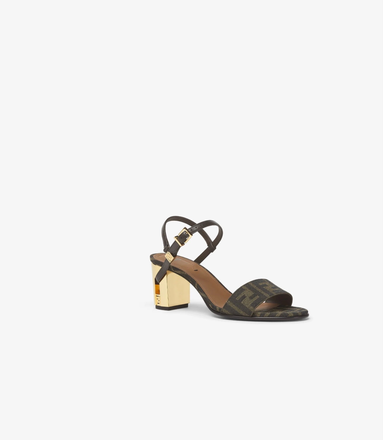 FENDI DELFINA FF JACQUARD HEEL  SANDALS - 2
