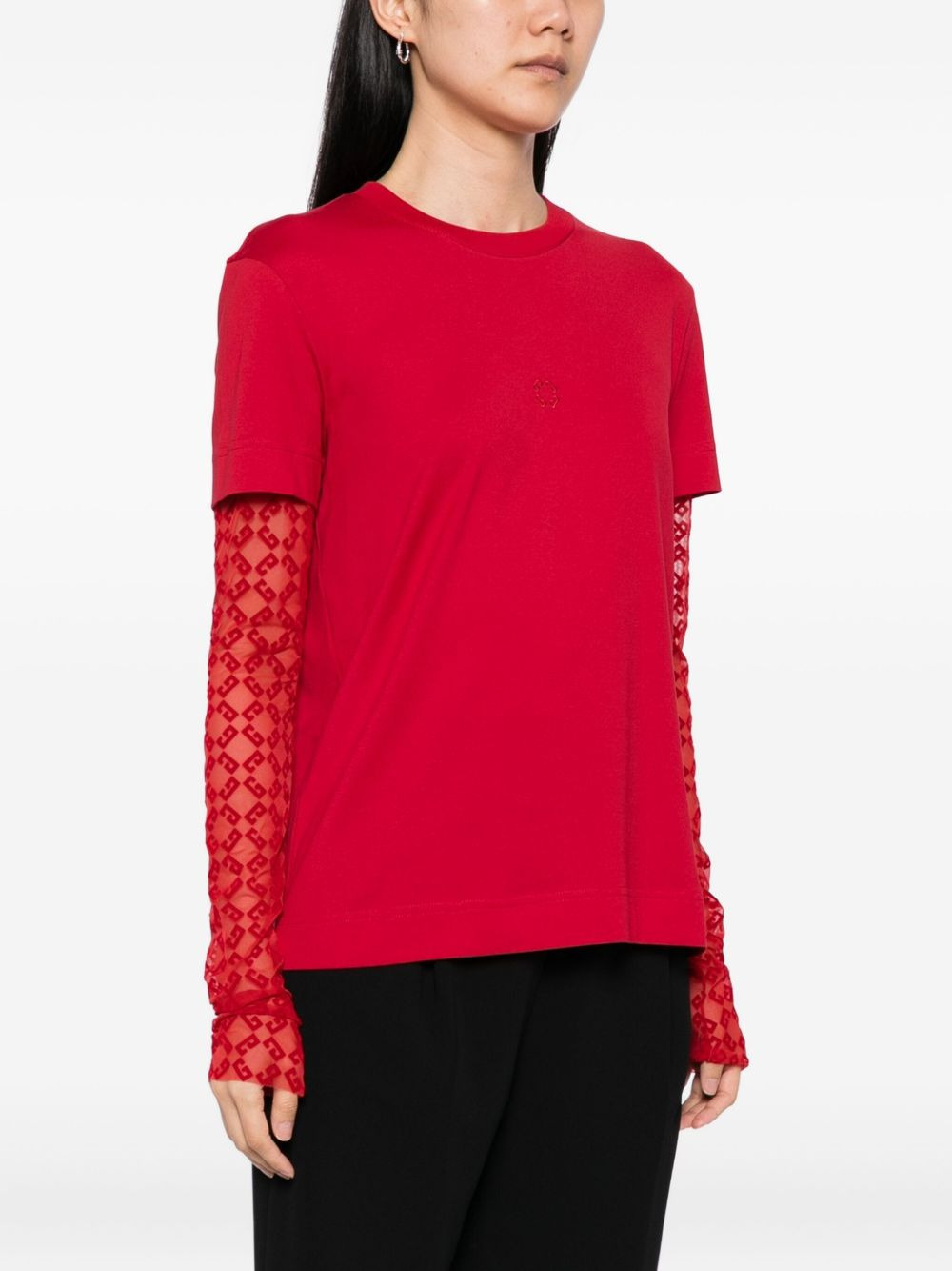 logo-embroidered T-shirt - 3