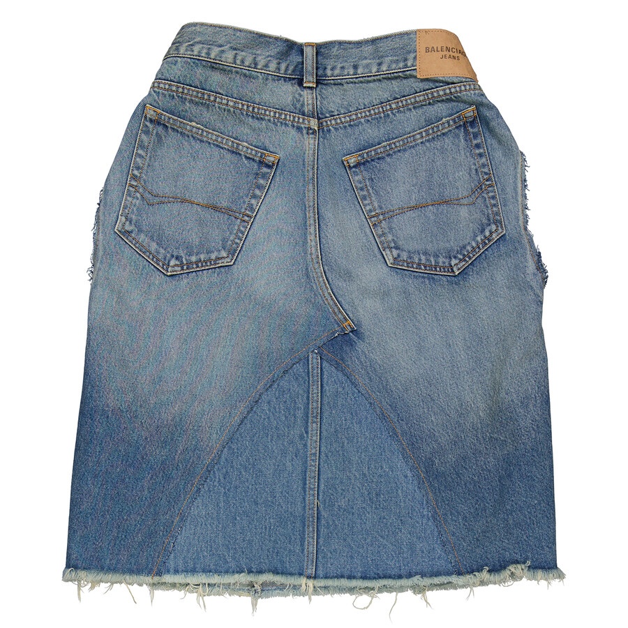 Balenciaga Ladies True Blue Sleeveless Denim Asymmetrical Top - 6
