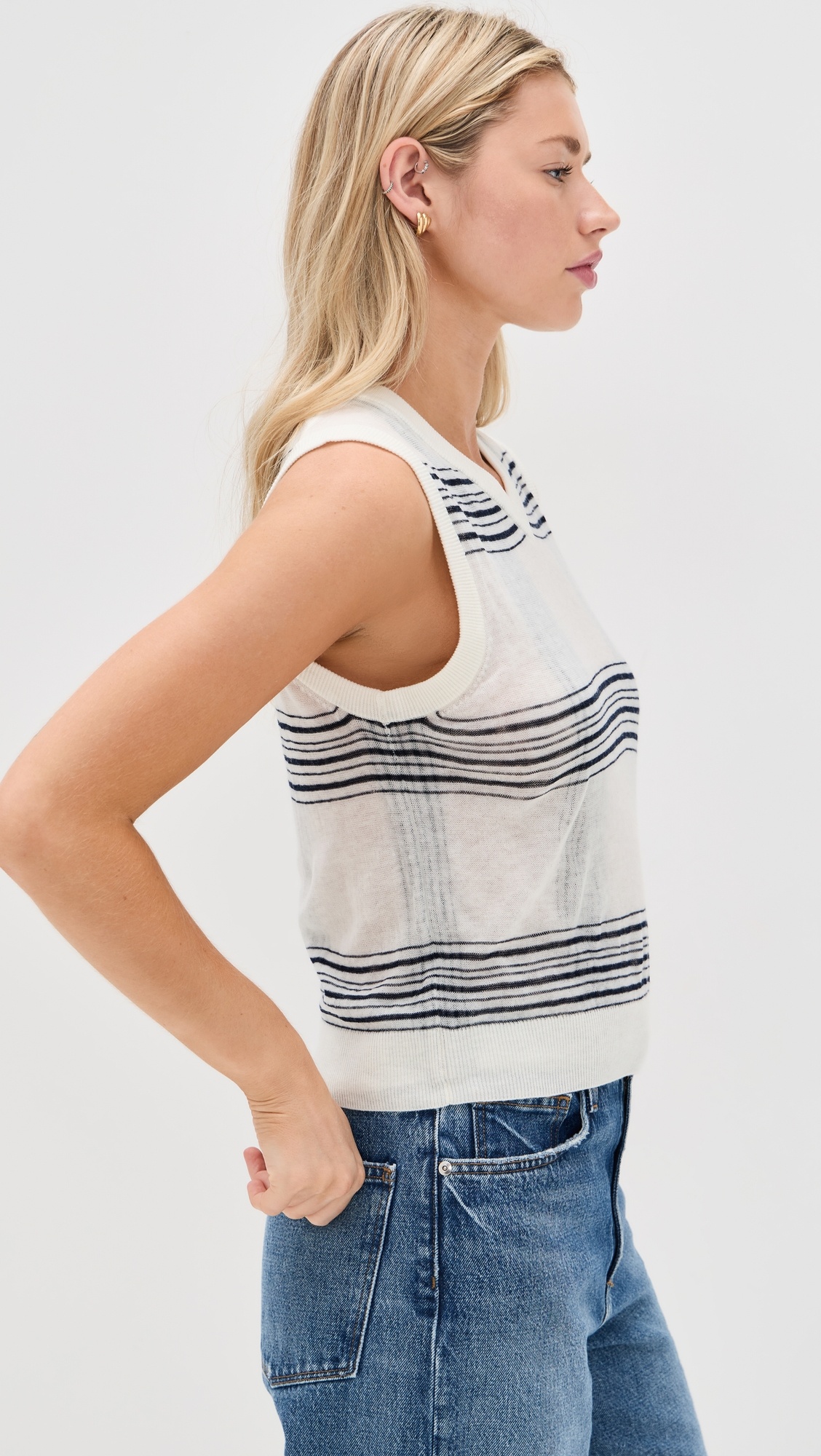 Plaid V Neck Vest - 3