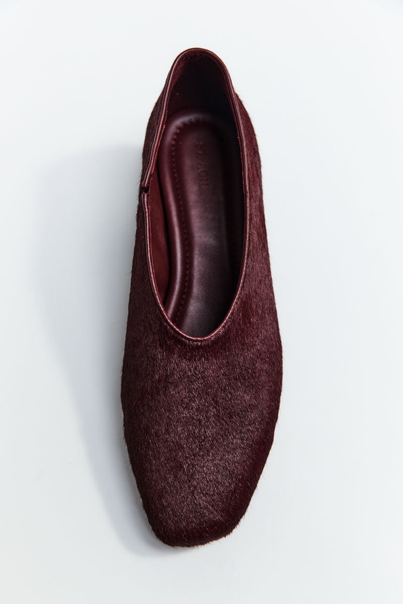 Pony Hair Glove Heel - Plum - 6