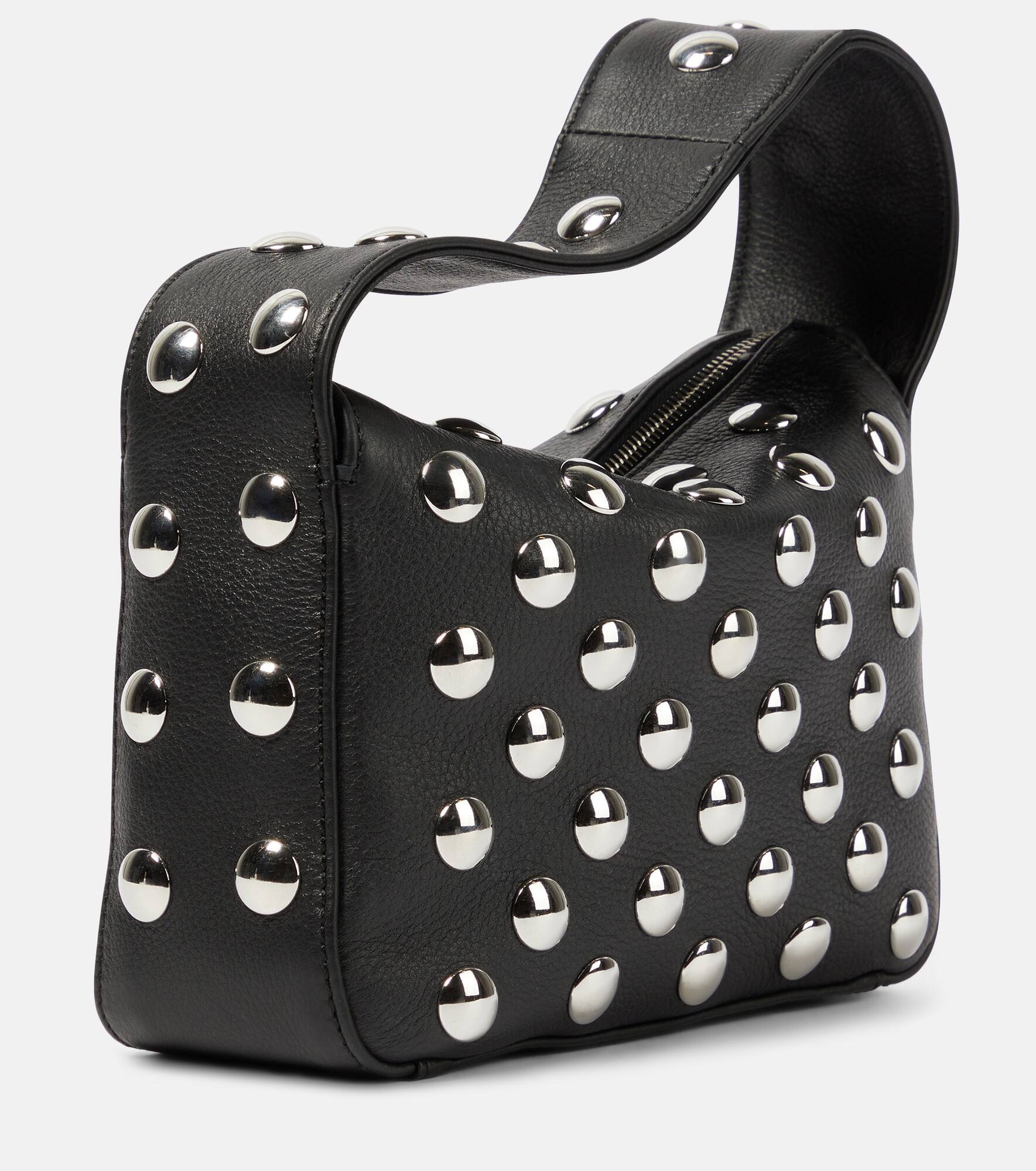 Elena Small studded leather shoulder bag - 4