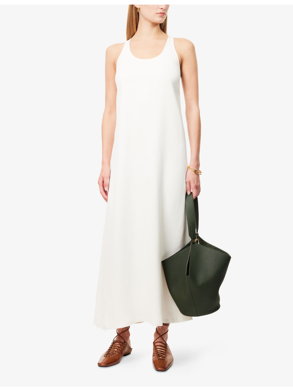 Scoop-Neck Woven Maxi Dress - 2