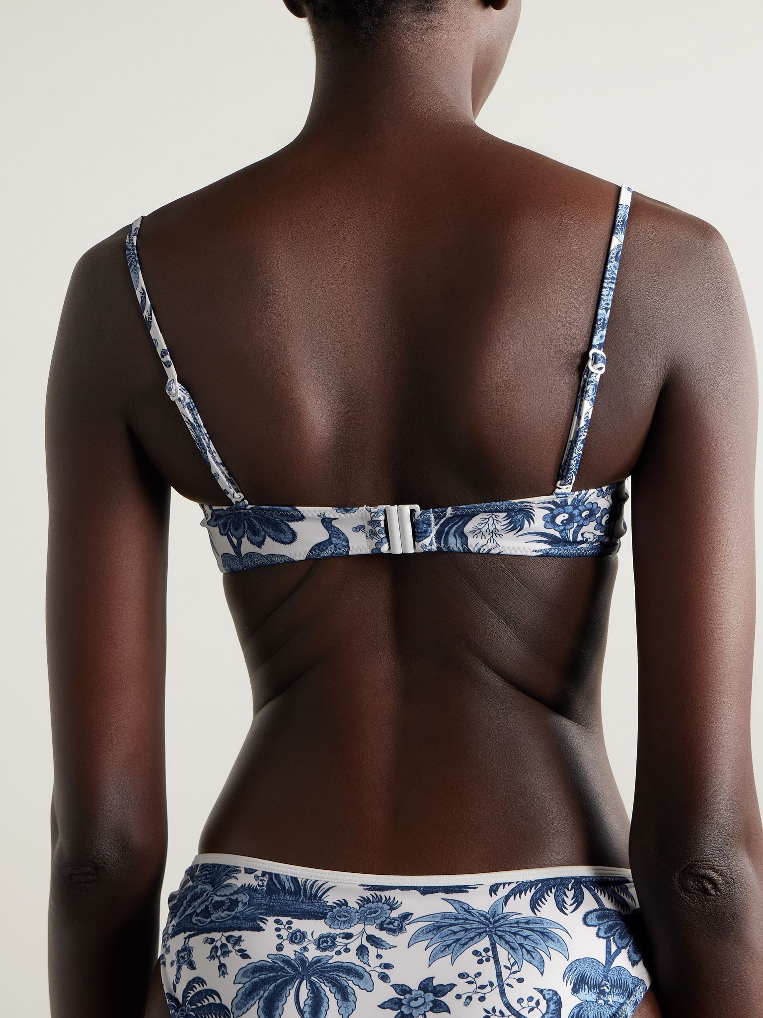 Jo printed recycled underwired balconette bikini top White - 3