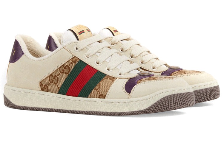 (WMNS) Gucci Screener GG Logo Sneakers 'Beige Brown' 677423-HVKI0-9765 - 2