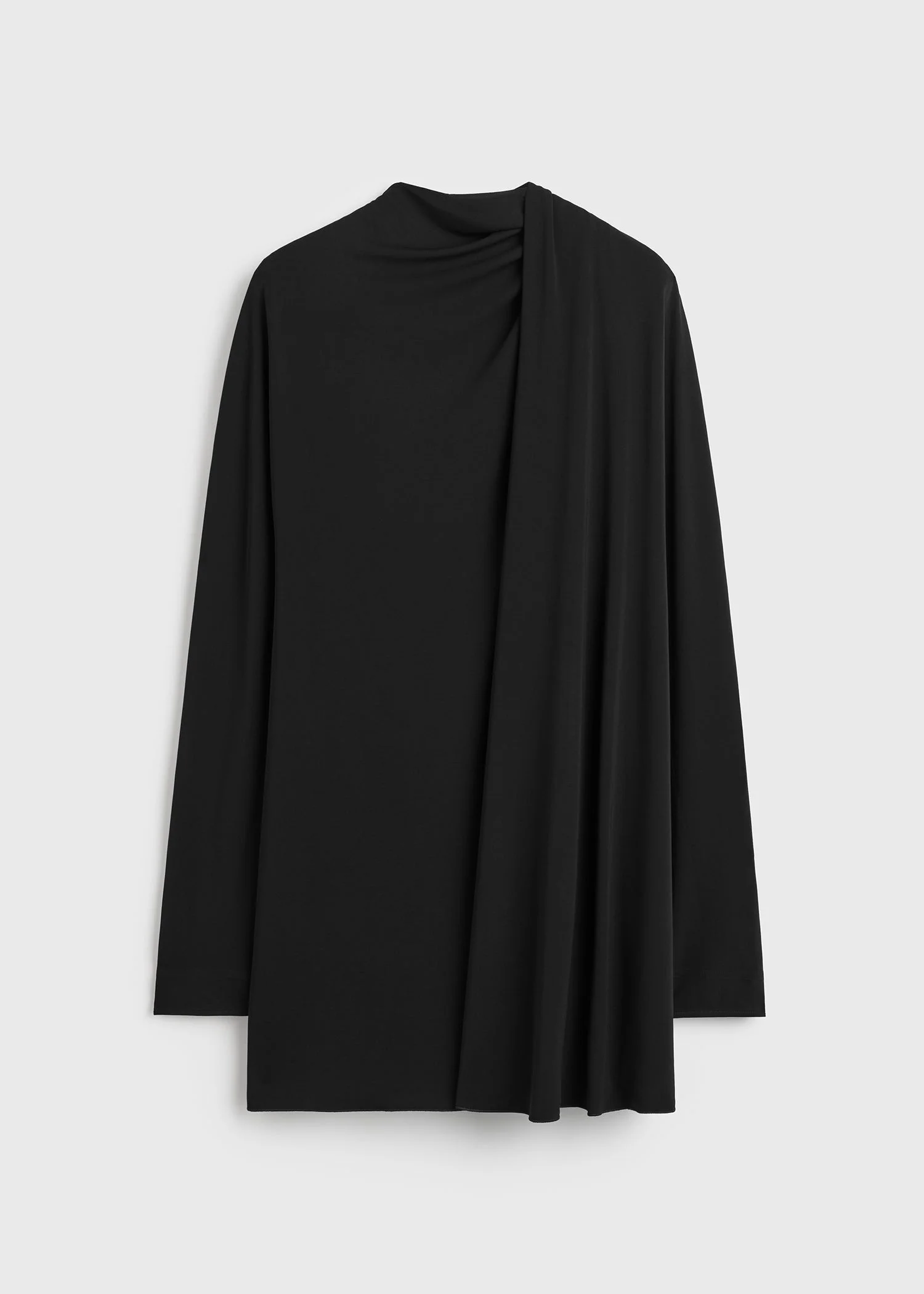 Asymmetric scarf dress black - 1