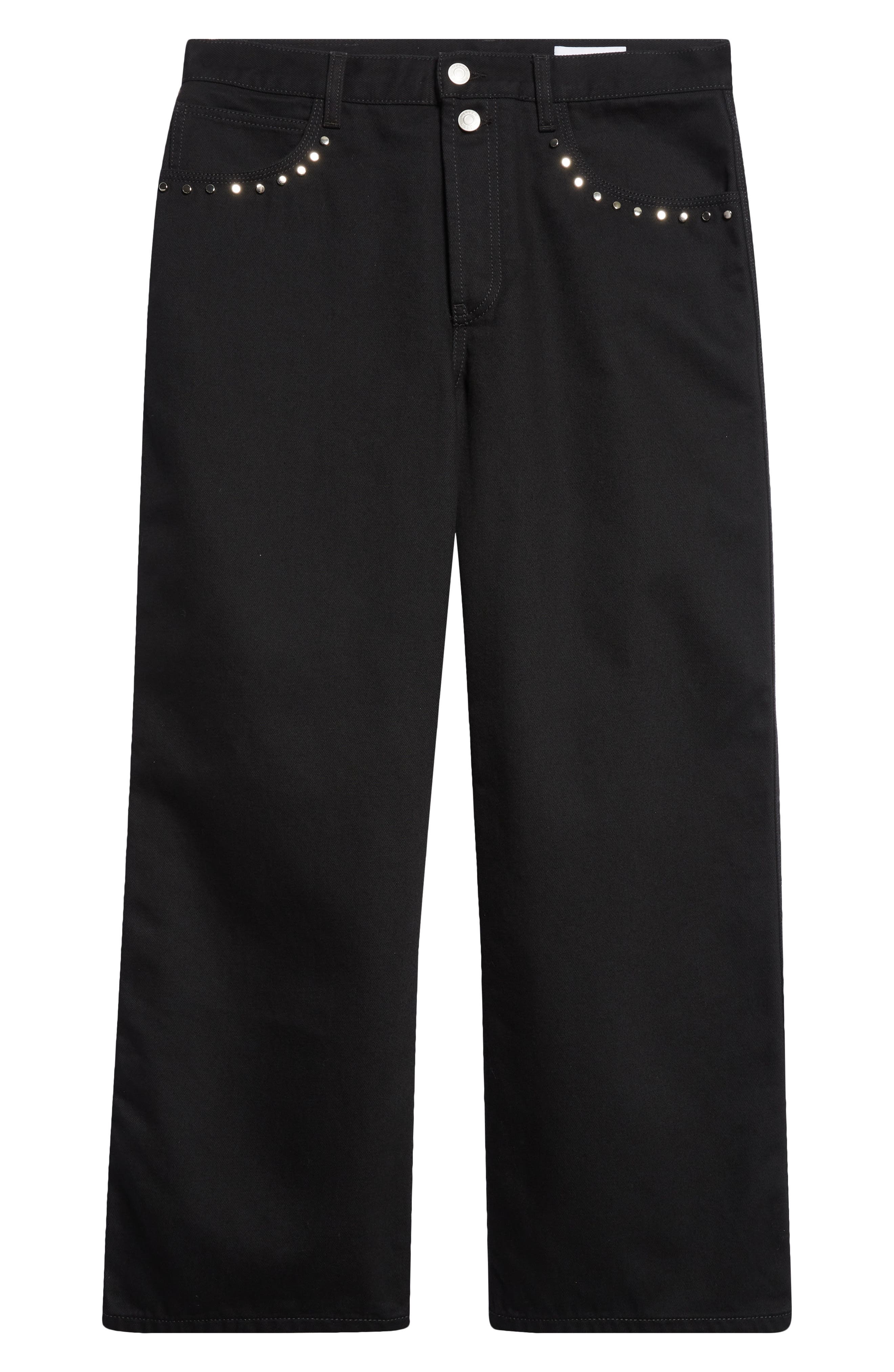 McQueen Studded Crop Painter Jeans in Black at Nordstrom - 6