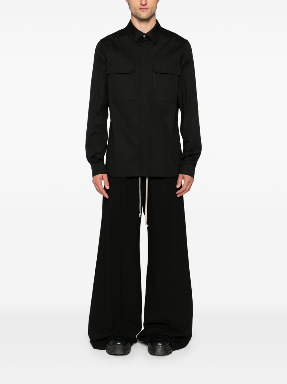 flap-pockets coated shirt - 2