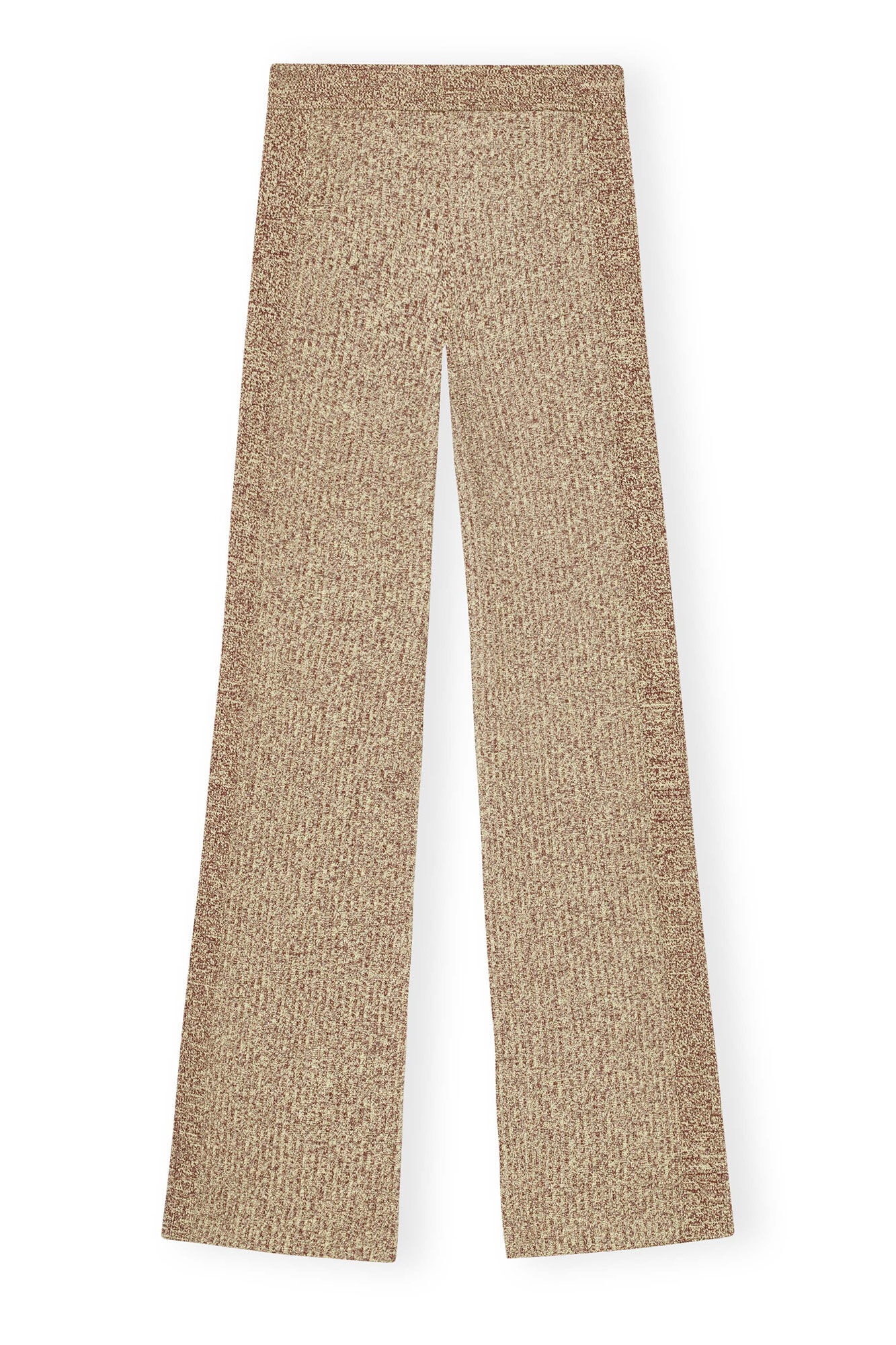 GANNI X PALOMA ELSESSER MELANGE RIB STRAIGHT TROUSERS - 1