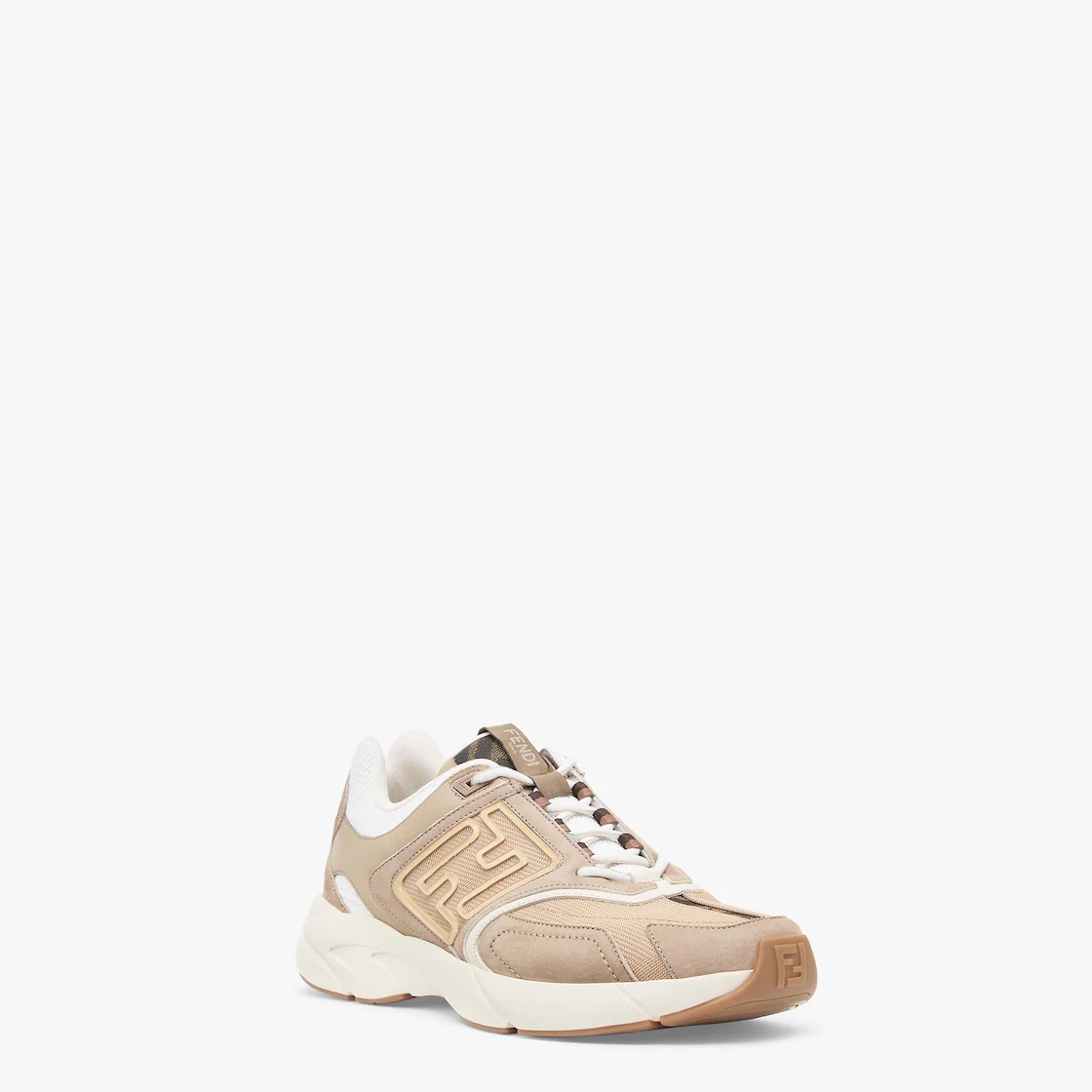 Beige nubuck leather low-tops - 2