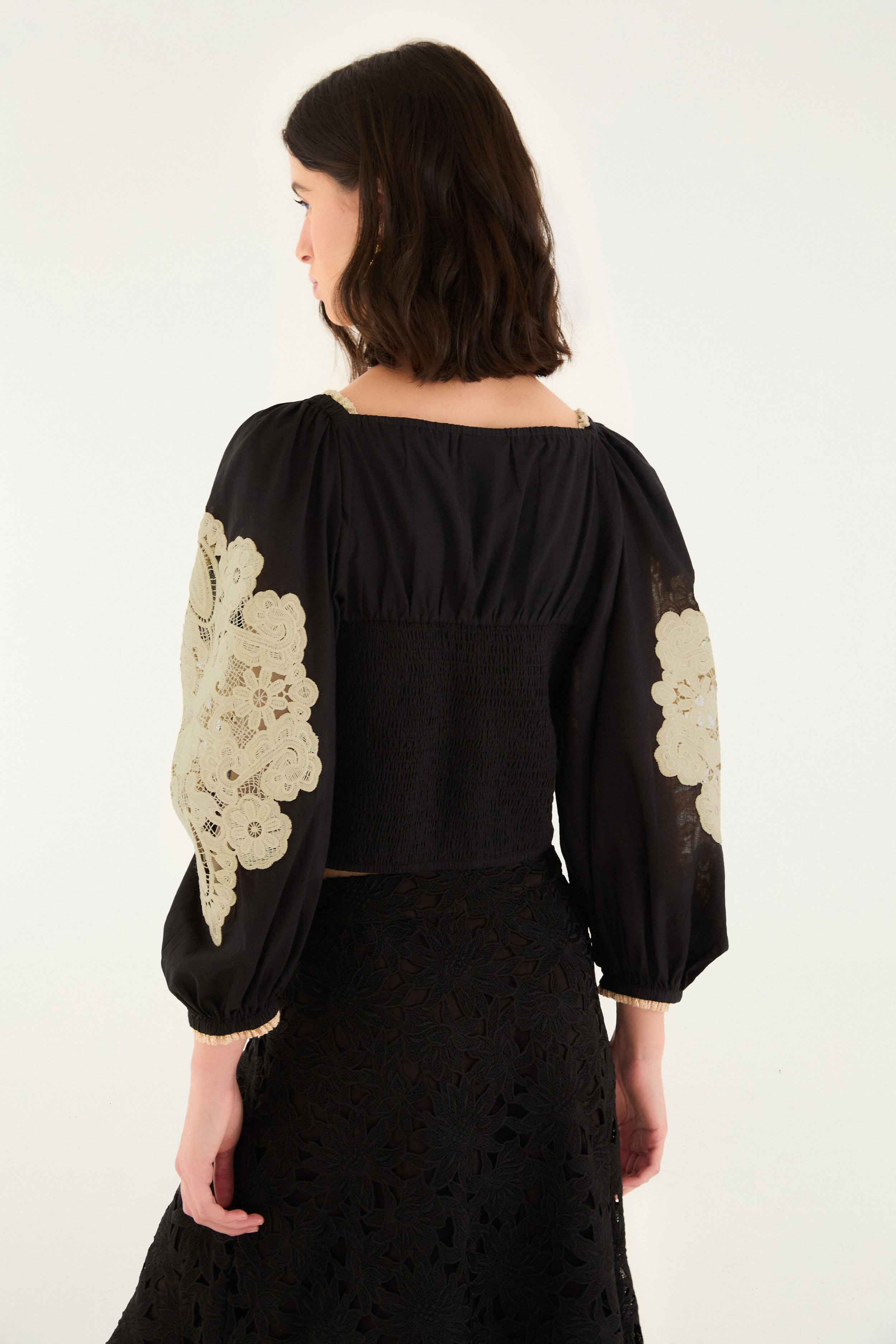 Black Lace Blouse - 4