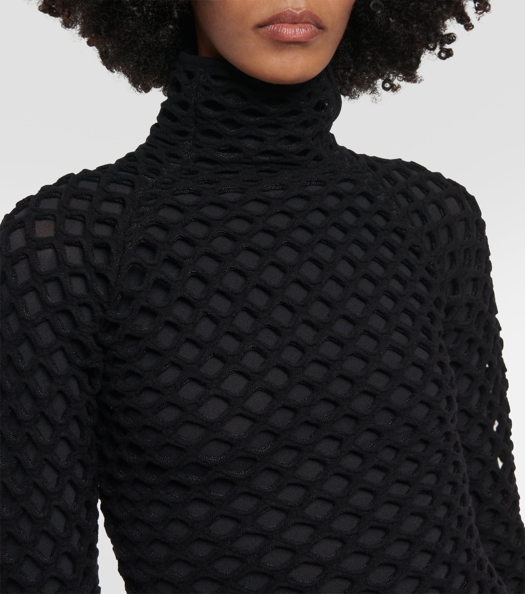 Open-knit turtleneck top - 4