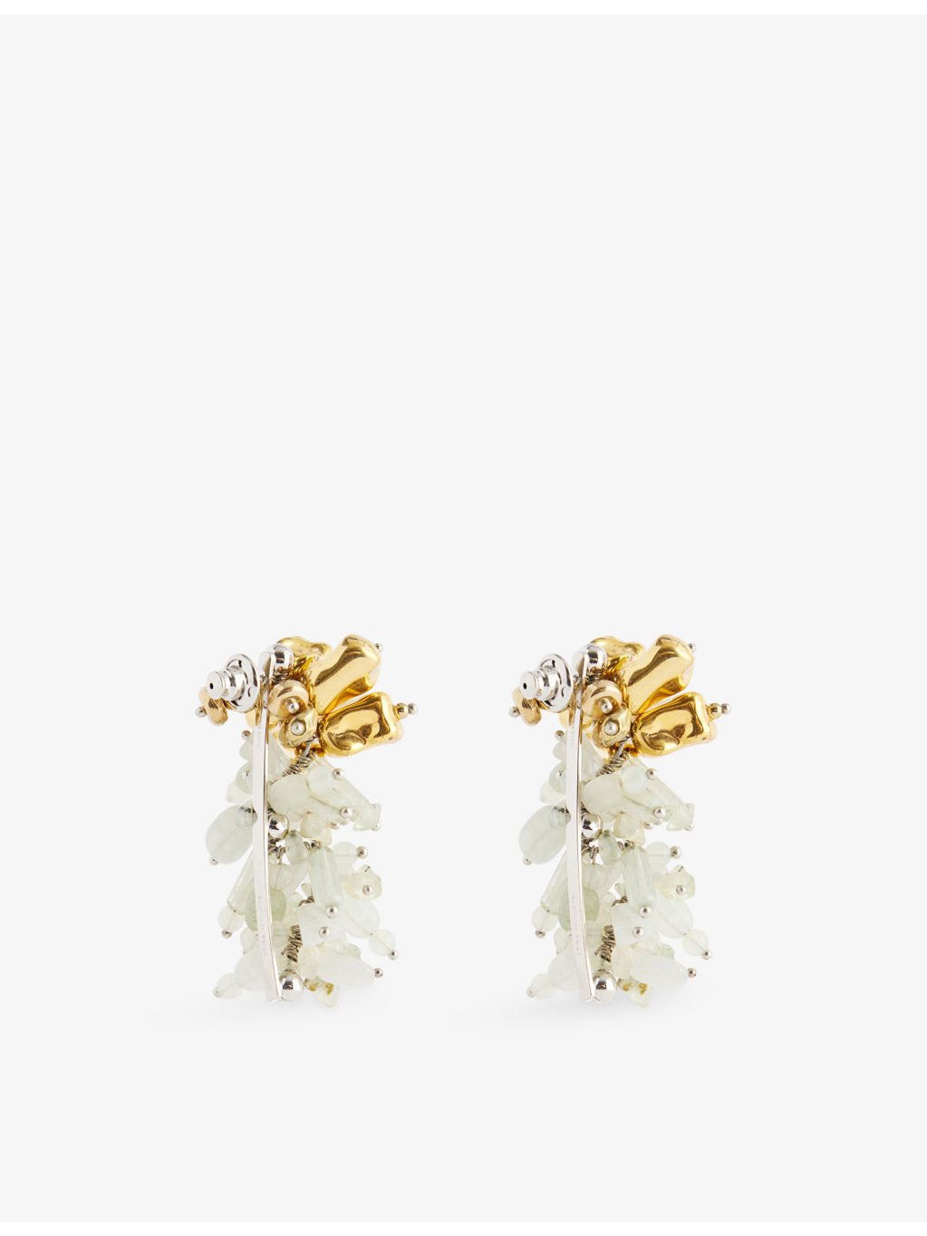 Pastel Semi-Precious Stone And Brass Earrings - 4
