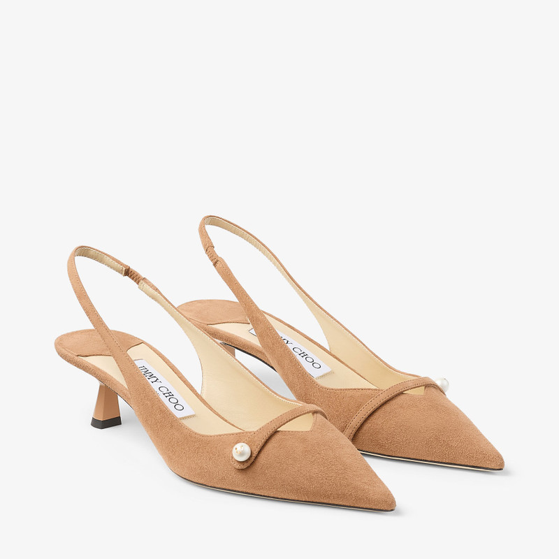 Amita 45 Toffee Suede Slingbacks 2