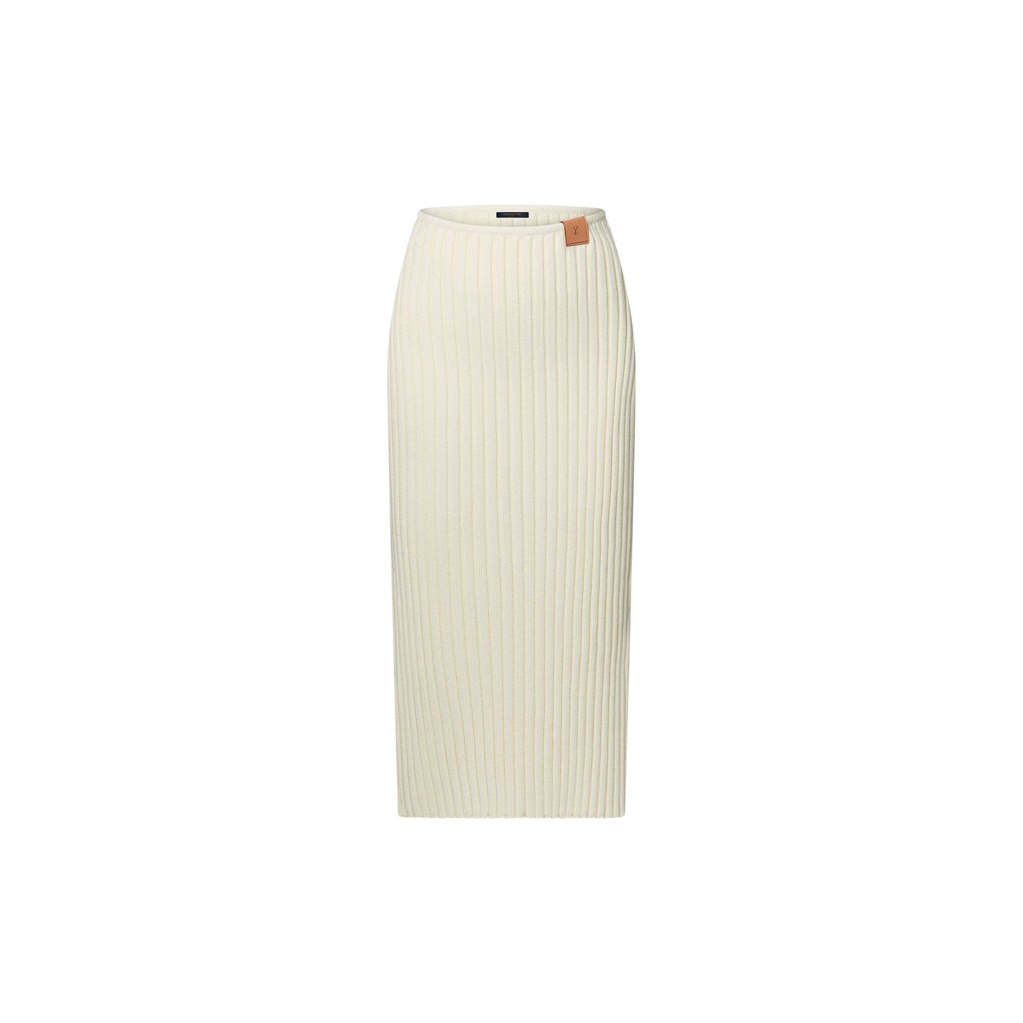 Ribbed Knit Slit Skirt - 1