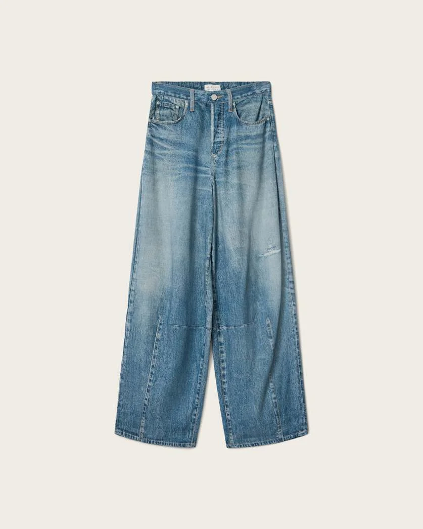 JETT BARREL LEG ILLUSION OF DENIM PANTS - 1