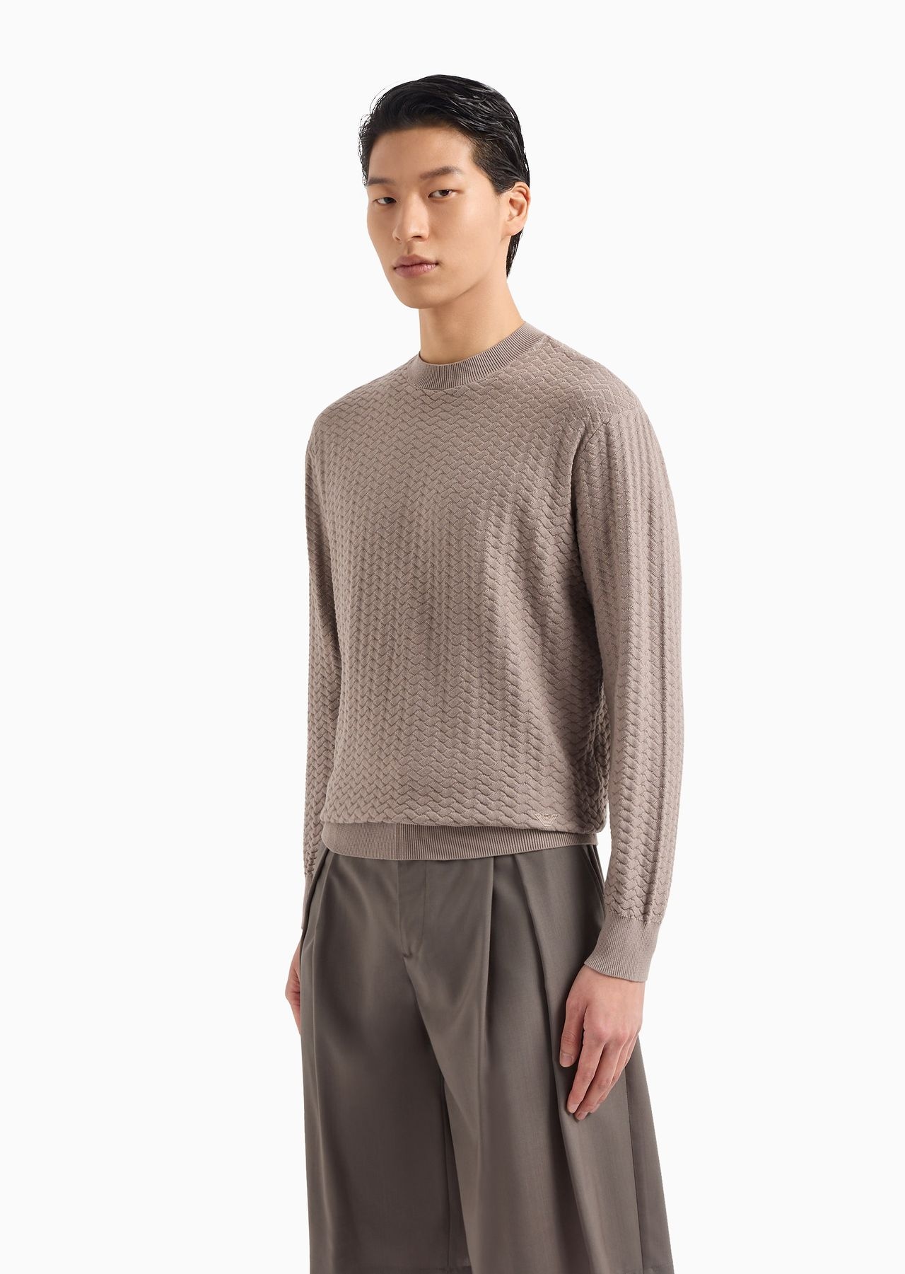 Textured cotton jumper - 2