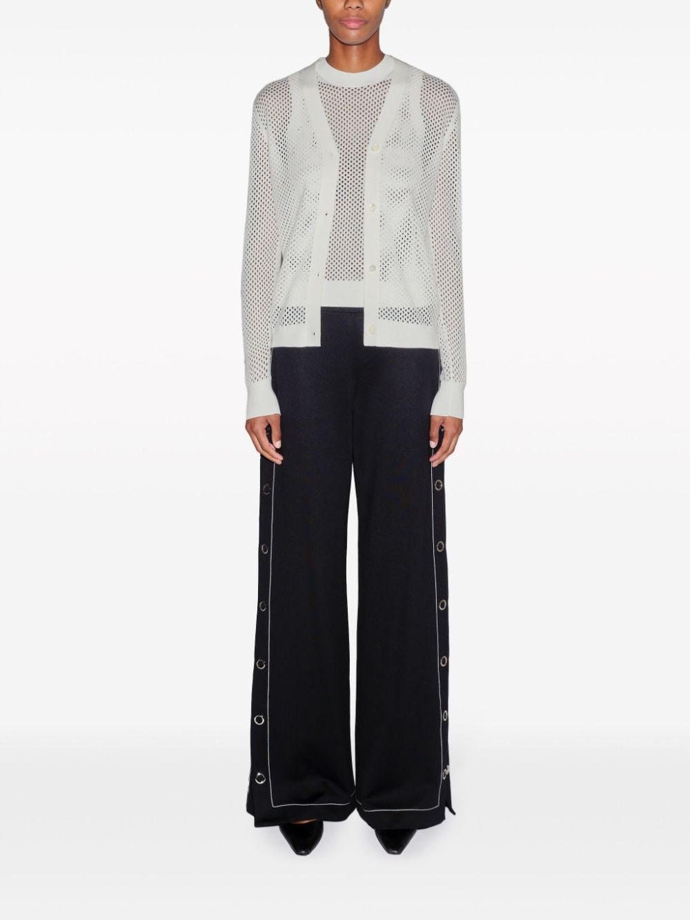 press-stud wide-leg trousers - 2