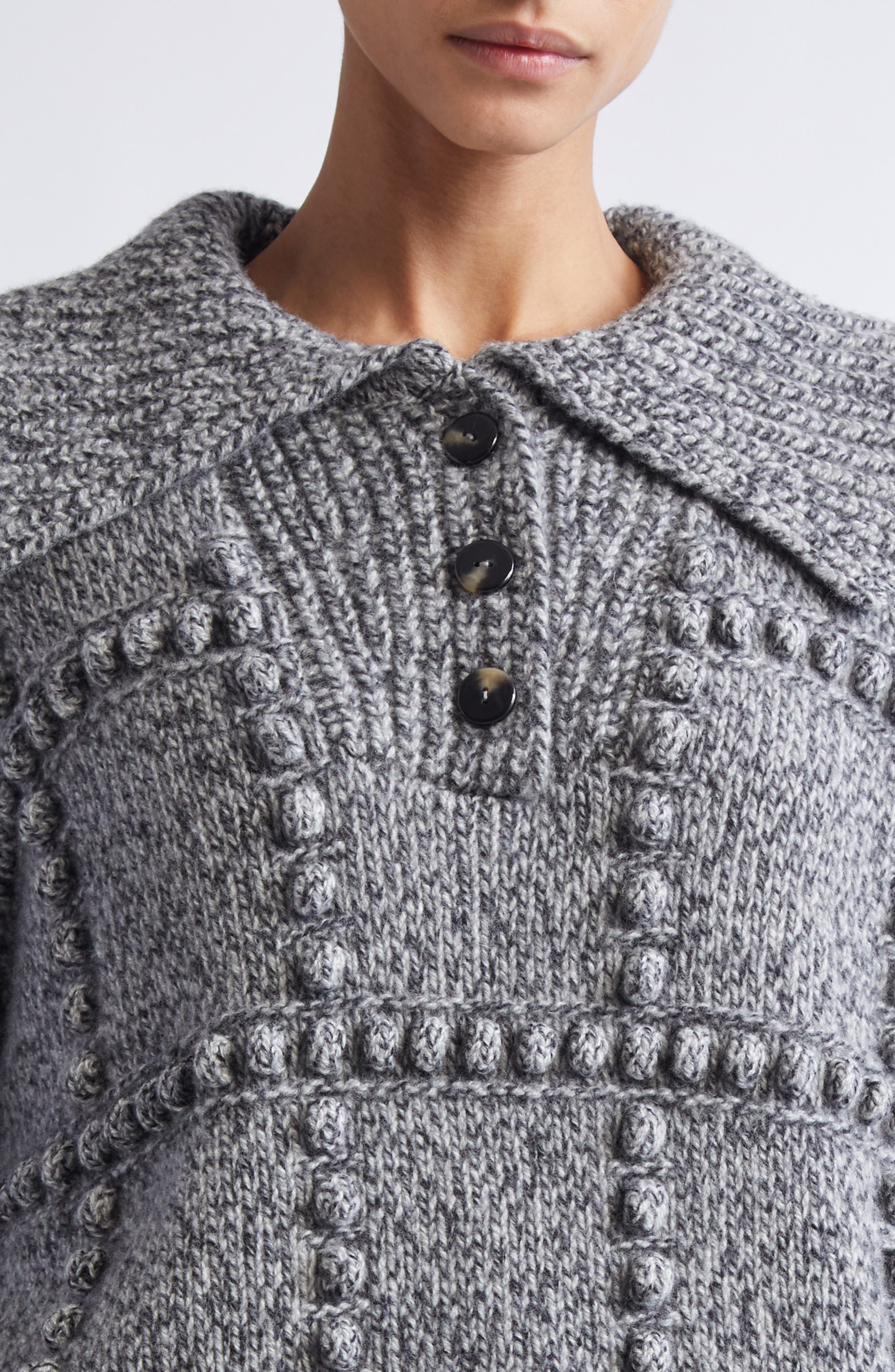 Altuzarra Mitch Merino Wool Sweater in Grey Melange at Nordstrom - 5