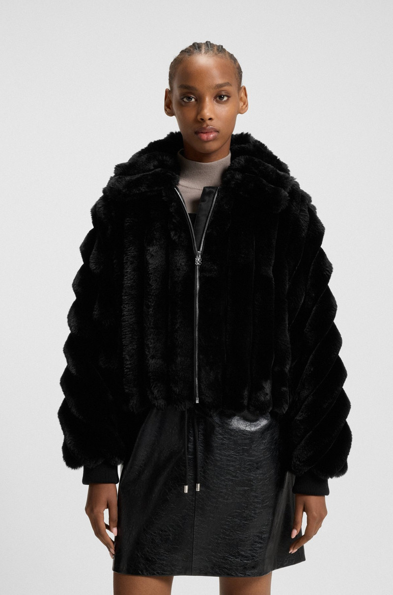 ADJUSTABLE-HEM JACKET IN FAUX FUR 2