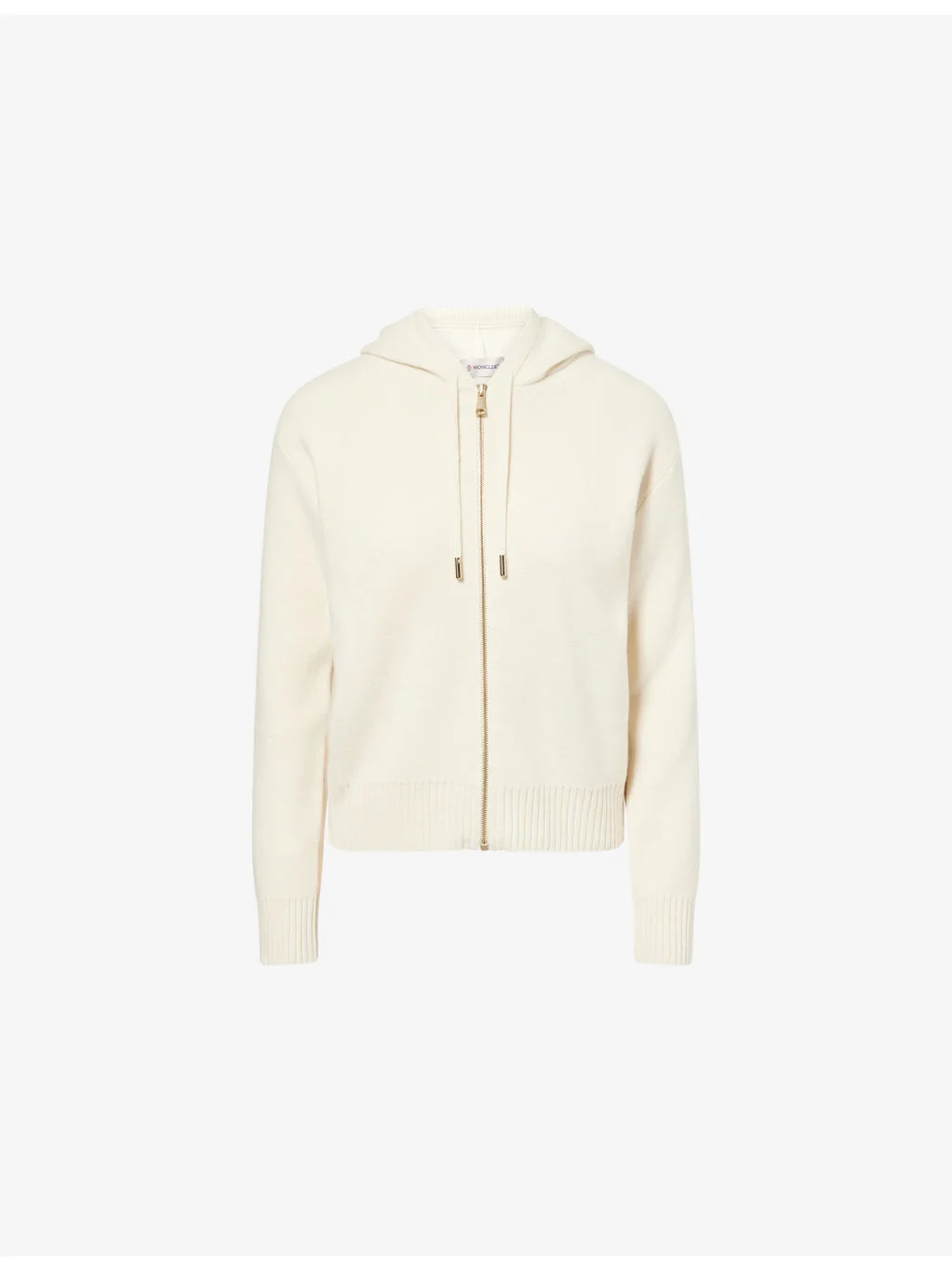 Hooded Brand-Patch Wool And Cashmere Cardigan - 1