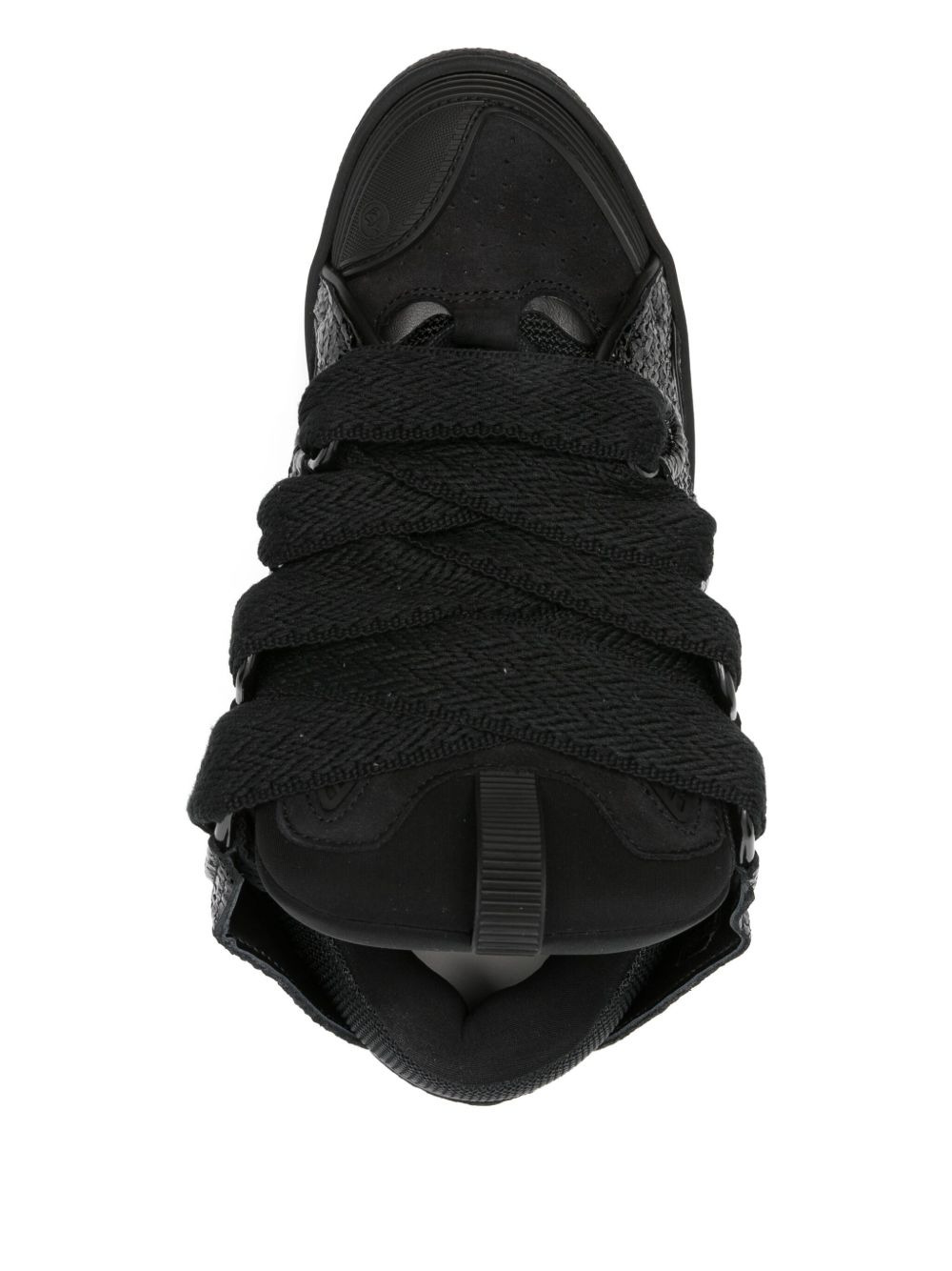 lace-up textured sneakers - 4